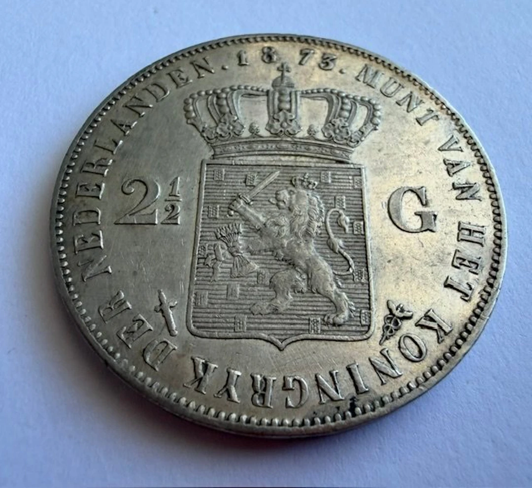 Netherlands. Willem III. 2 1/2 Gulden 1873