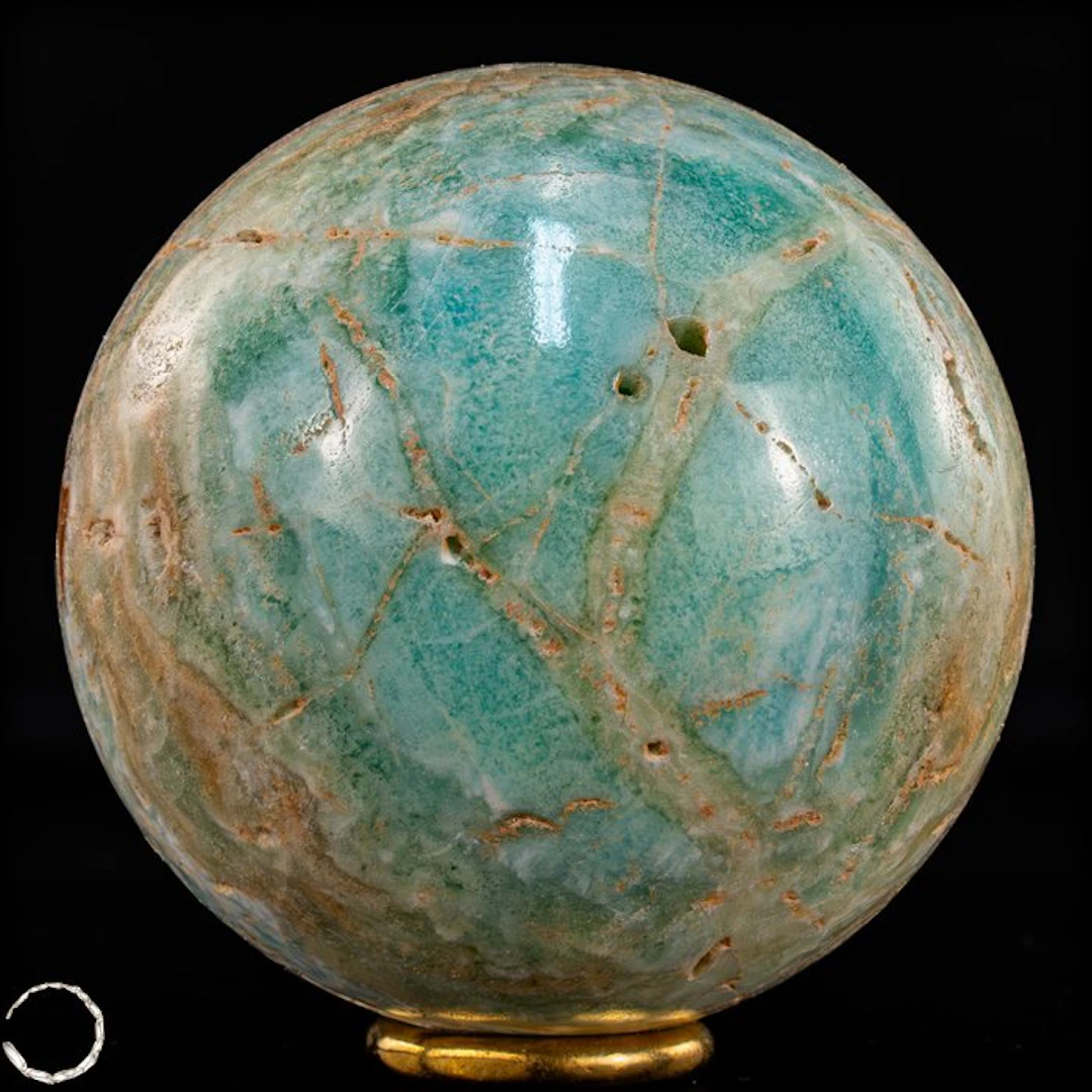 Natural blue-green aragonite sphere from Pakistan- 602.43 g