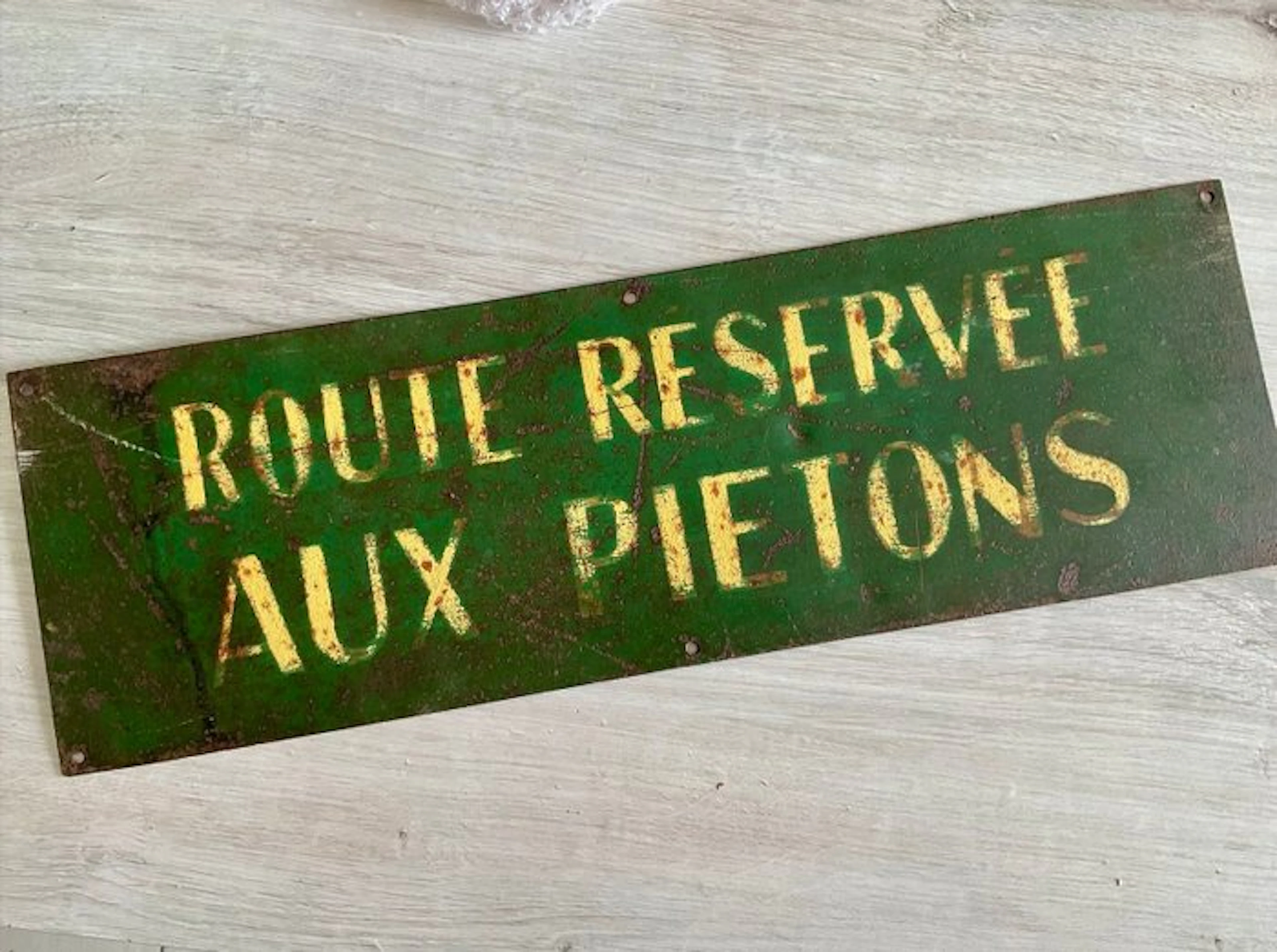 French sign: ROAD RESERVED FOR PEDESTRIANS - Sign - Metal