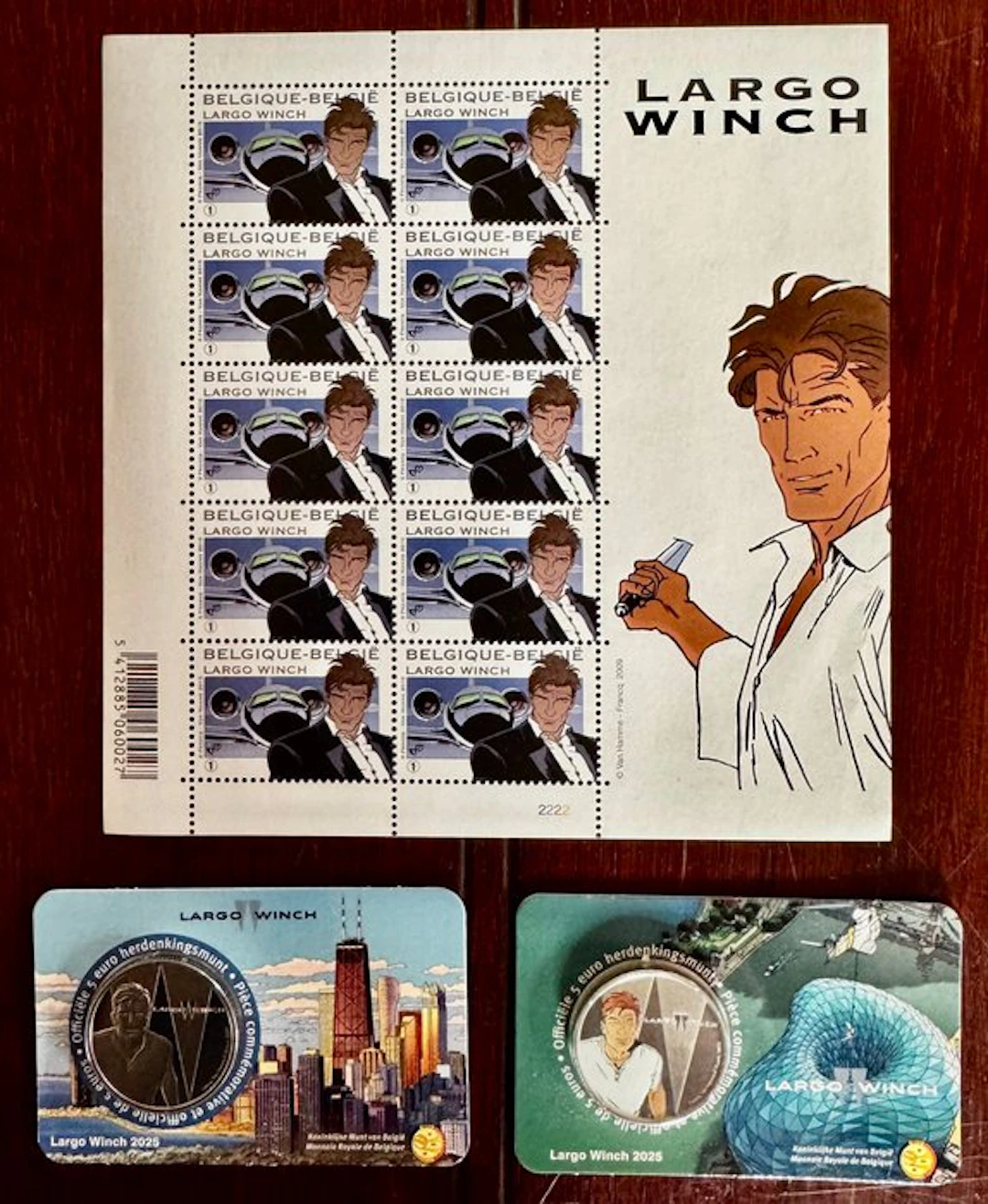 Largo Winch - 3 Commemorative coin – stamp - Monnaie royale de Belgique - Bpost