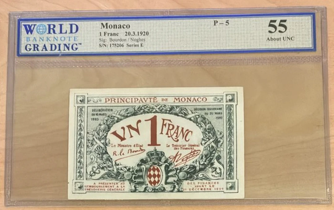 Monaco. - 1 Franc - 1920 - Pick 5 (No reserve price)