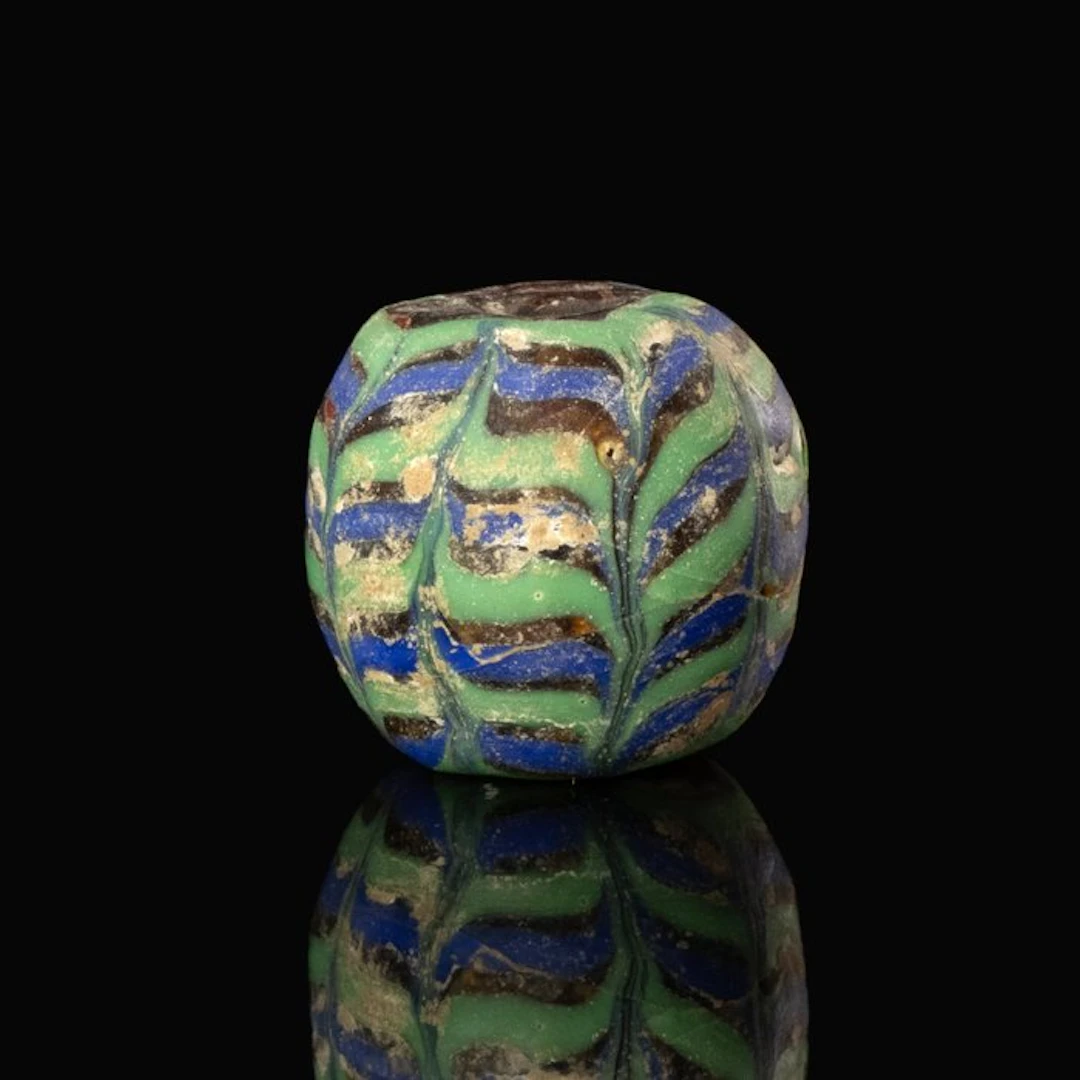 Viking Era Glass Trailed Glass Bead