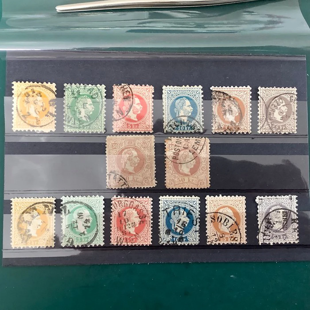 Austria 1867 - Finer and Larger Print - Michel 35/41 I en II