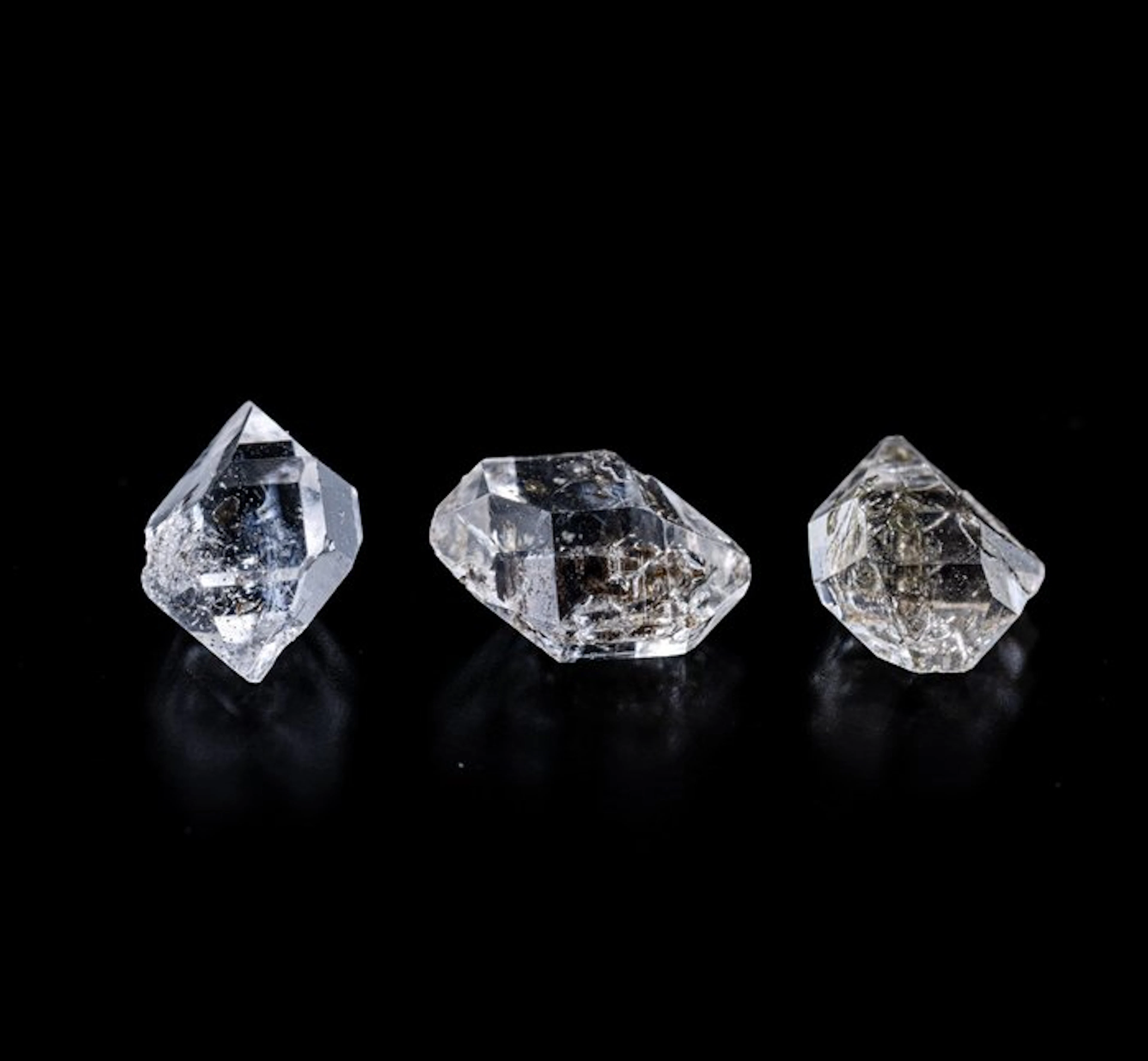 RAREST lot of 3 Herkimer Diamonds — 5.20 carats...