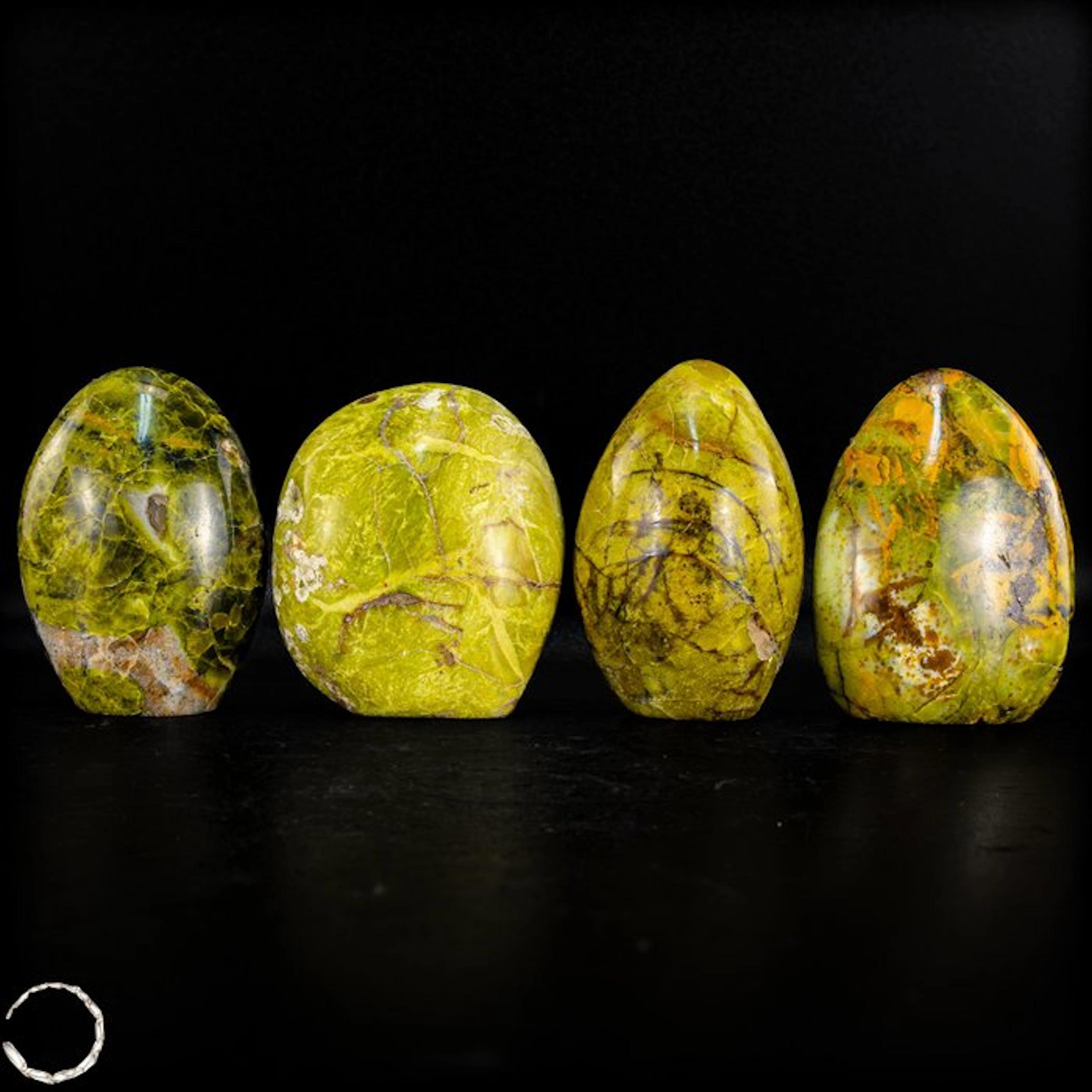 Green opal freeform set – luminous natural artworks in...