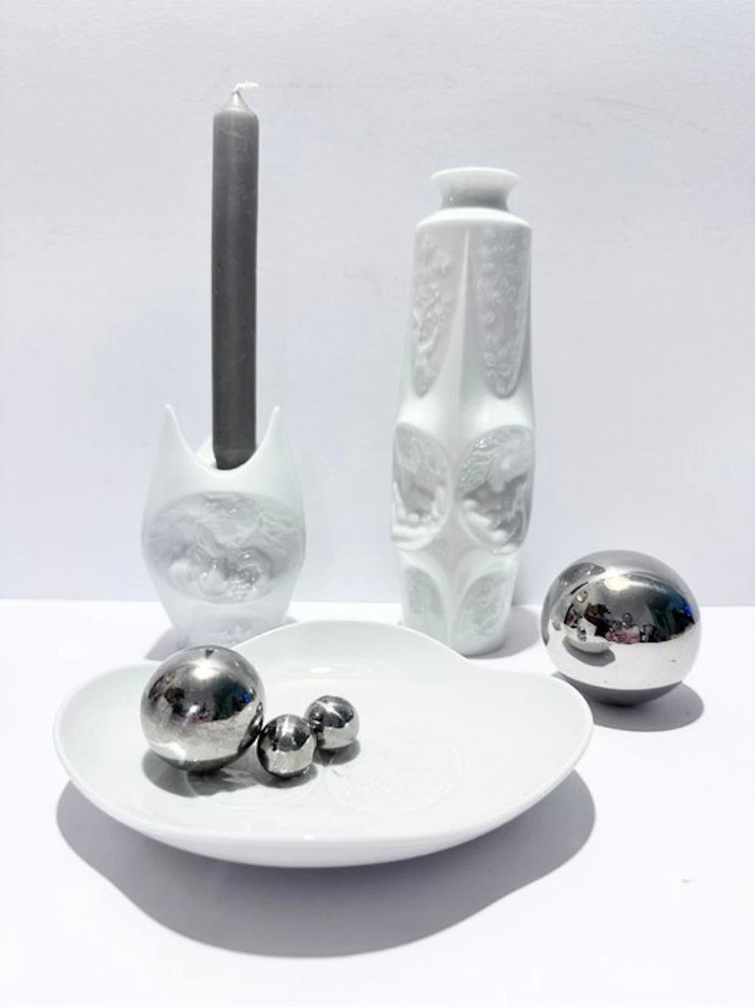 Meissen - Jörg Danielczyk - Vase (3) - Porcelain - Candle holder & dish