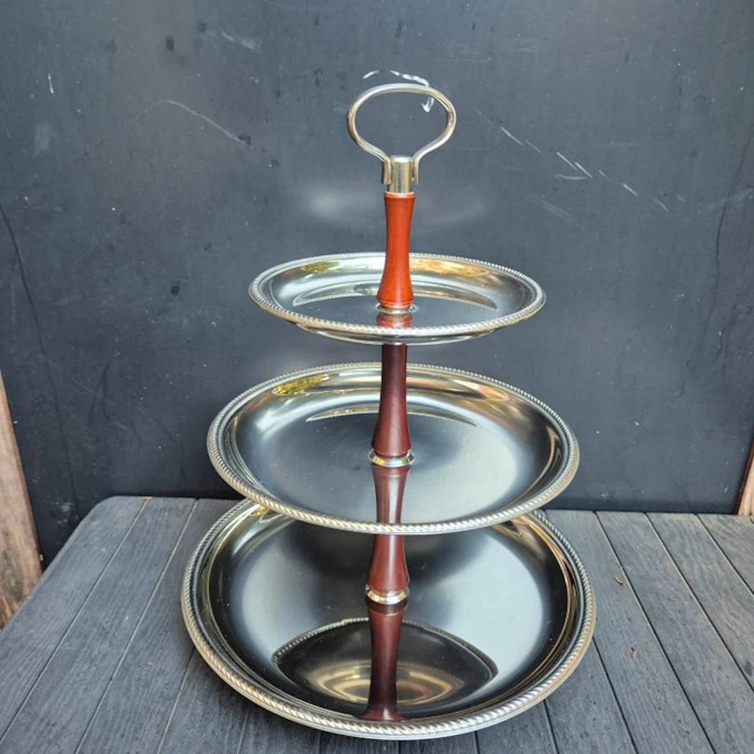Alessi - Tray - Rotating etagere - Stainless steel 18/10