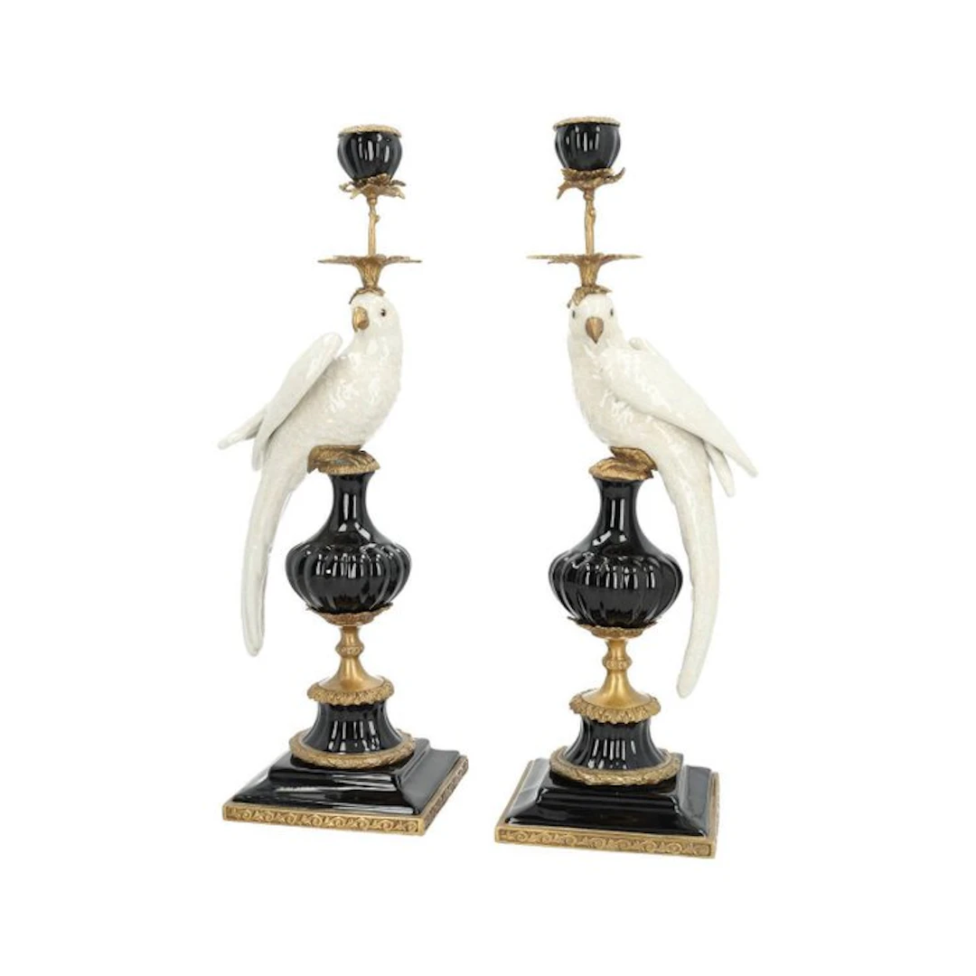Candlestick - Bronze, Porcelain