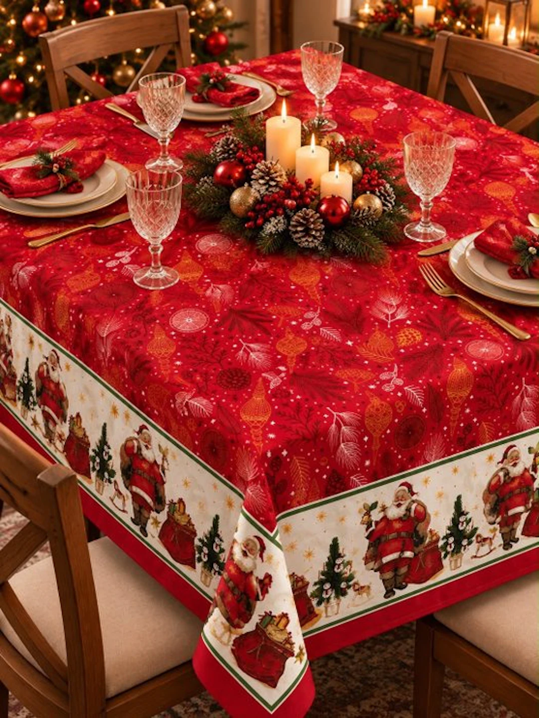 Santa Claus - Christmas tablecloth for large tables