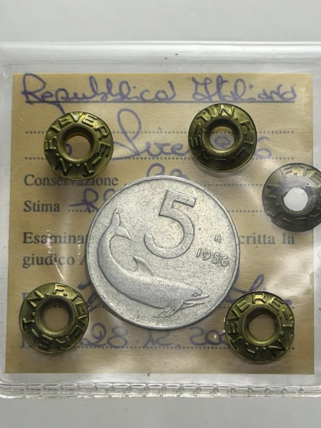 Italy, Republic 5 Lire 1956 "Delfino" (No reserve price)