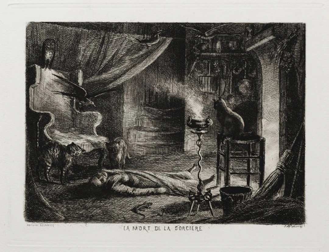 Antoine Monnier (XIX) - La Mort de la Sorcière 1877 - Limited edition