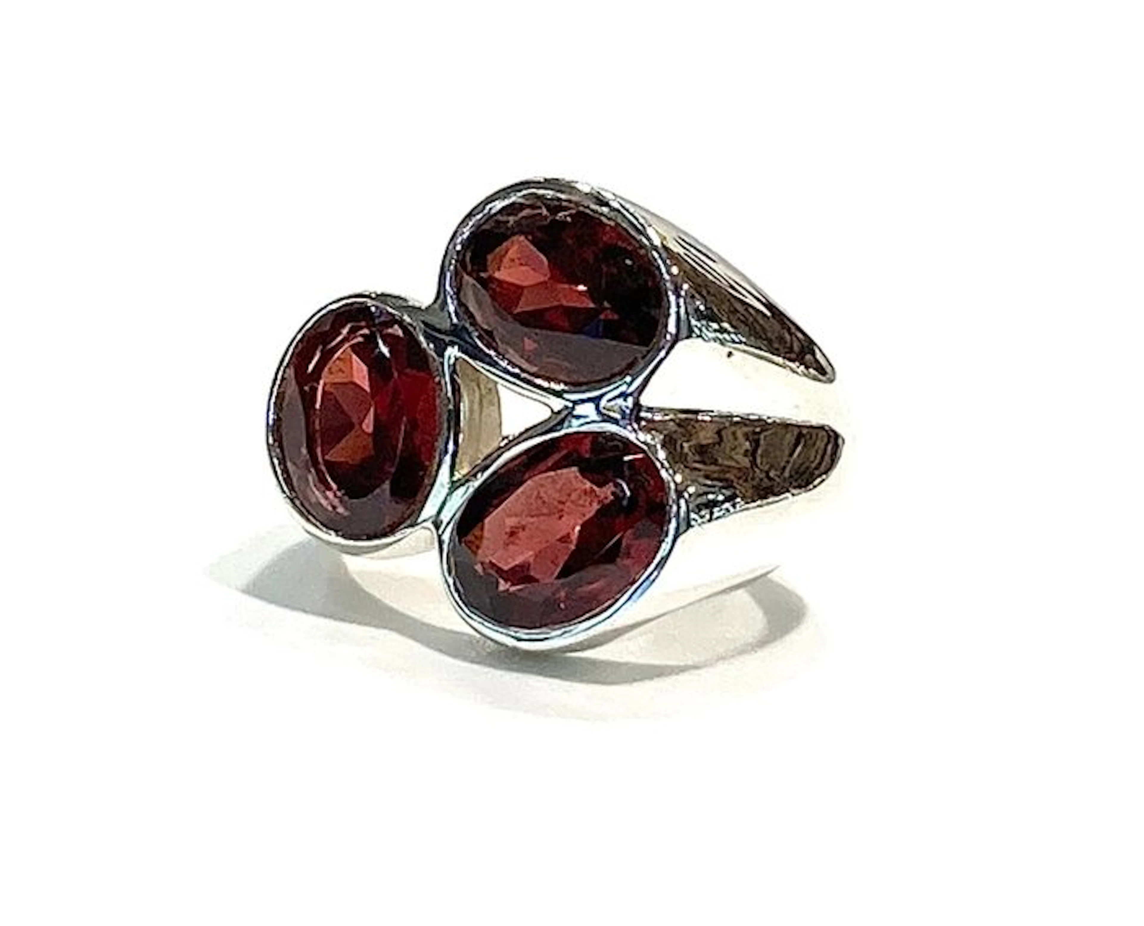 No reserve price - Ring Silver Garnet