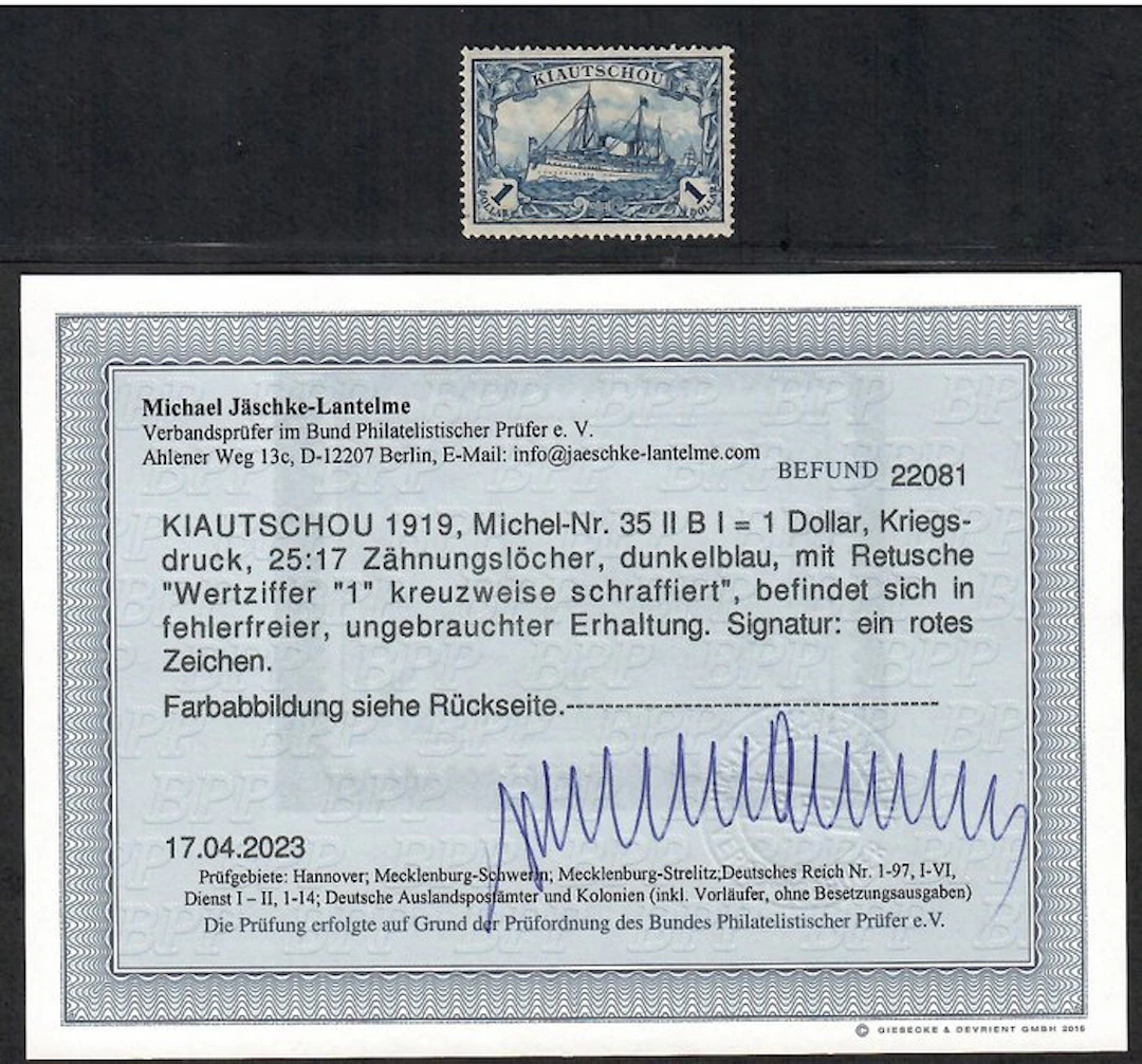 Kiautschou 1905/1919 - Kiautschou plate fault Minr