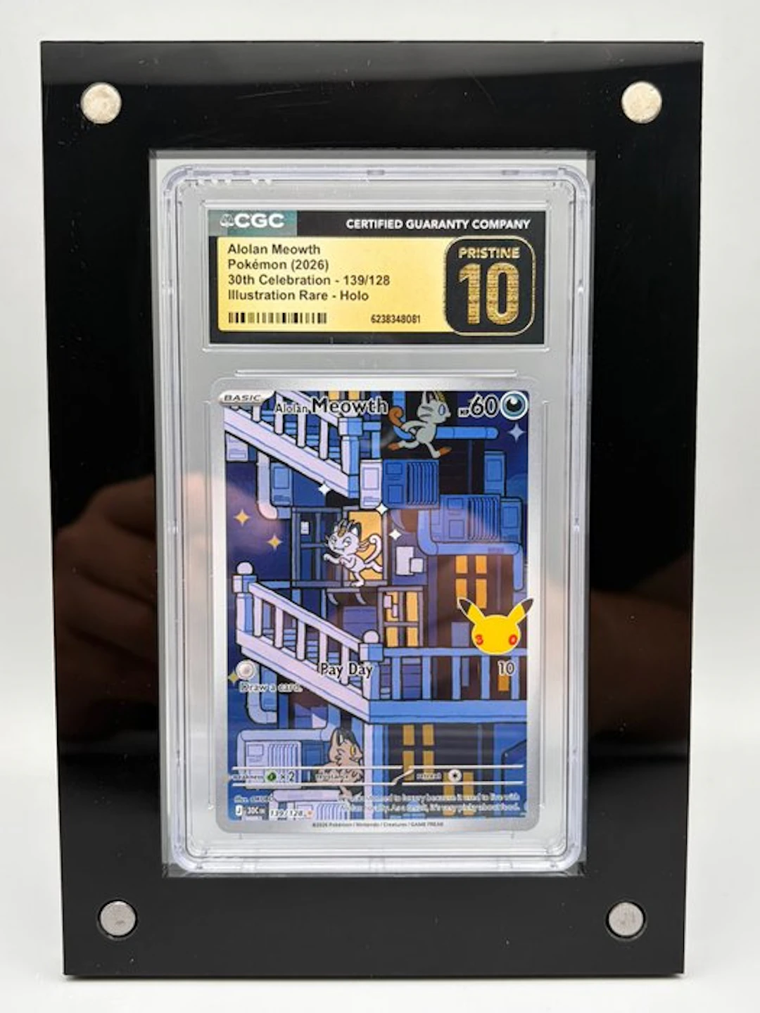 Pokémon - 1 Graded card - Alolan Meowth - 30th...