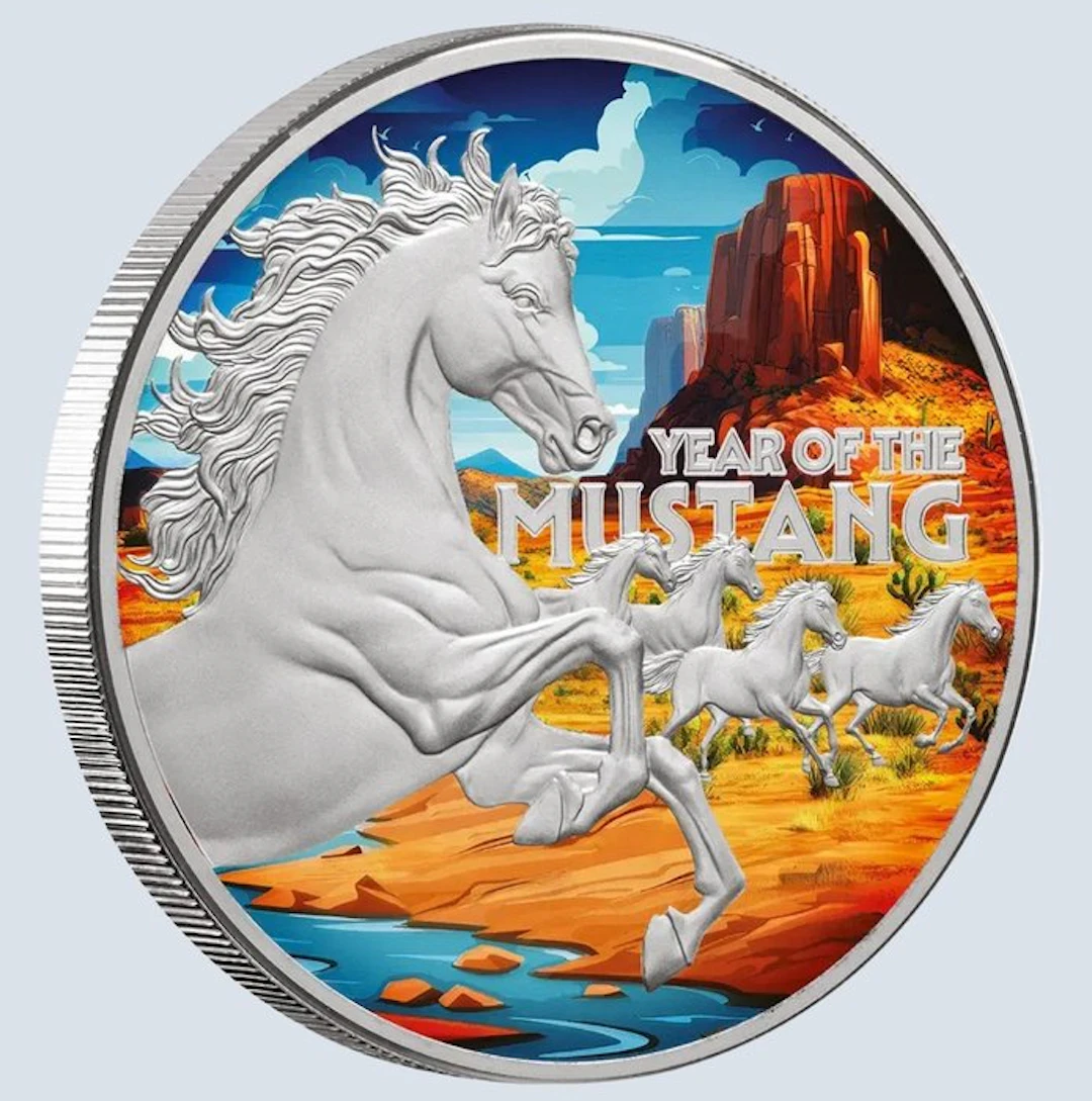 Niue. 1 Dollar 2026 American Lunar - Year of the Mustang...