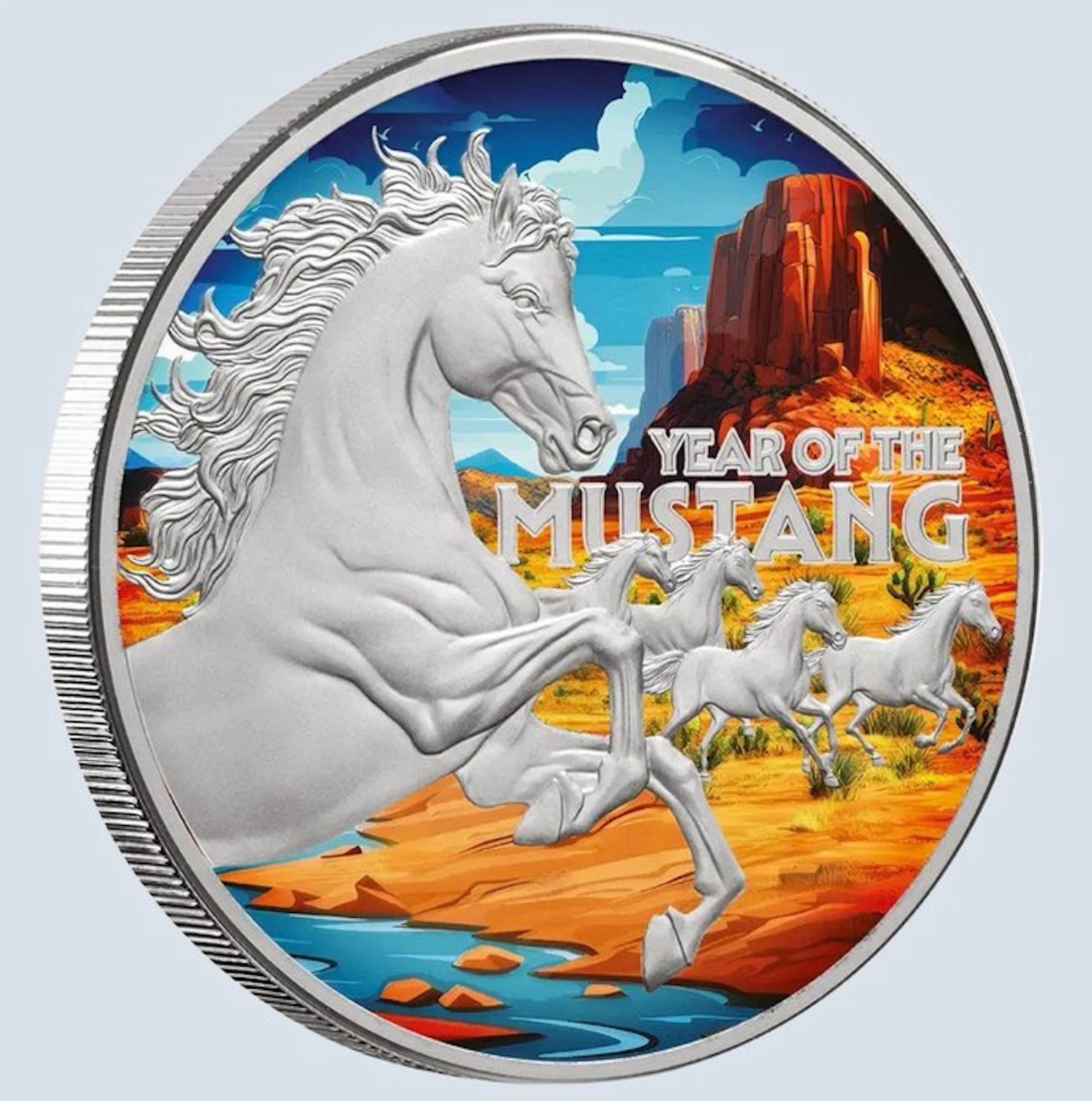 Niue. 1 Dollar 2026 American Lunar - Year of the Mustang...