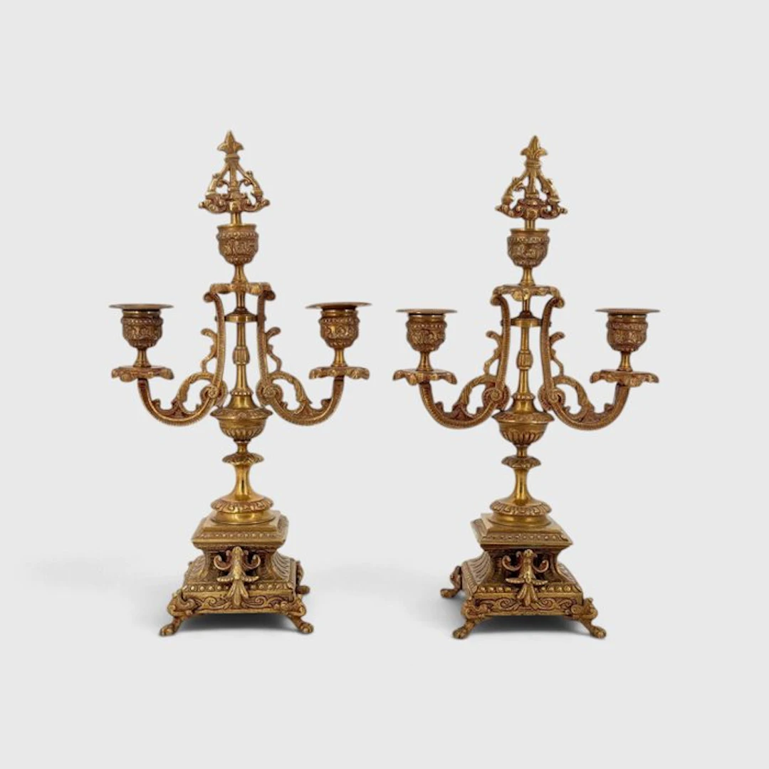 Candelabrum Ormolu gilding (2) - Bronze - Tres Brazos