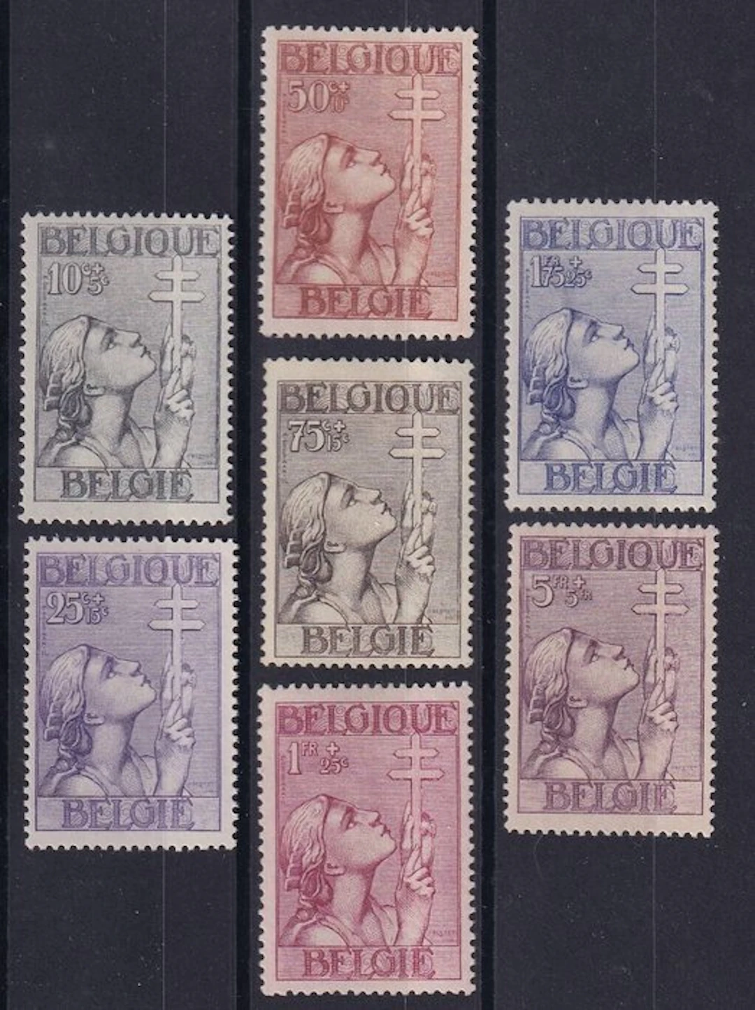Belgium 1933 - Cross of Lorraine - OBP/COB 377/83