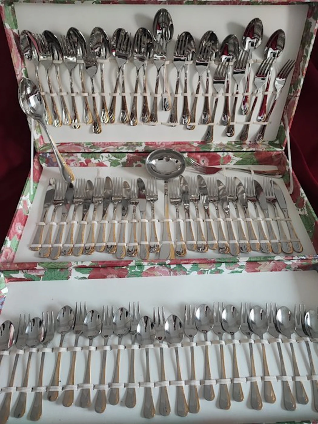 Mottinox - Cutlery set for 12 (75) - Steel, Gold plated - NEW made in Italy