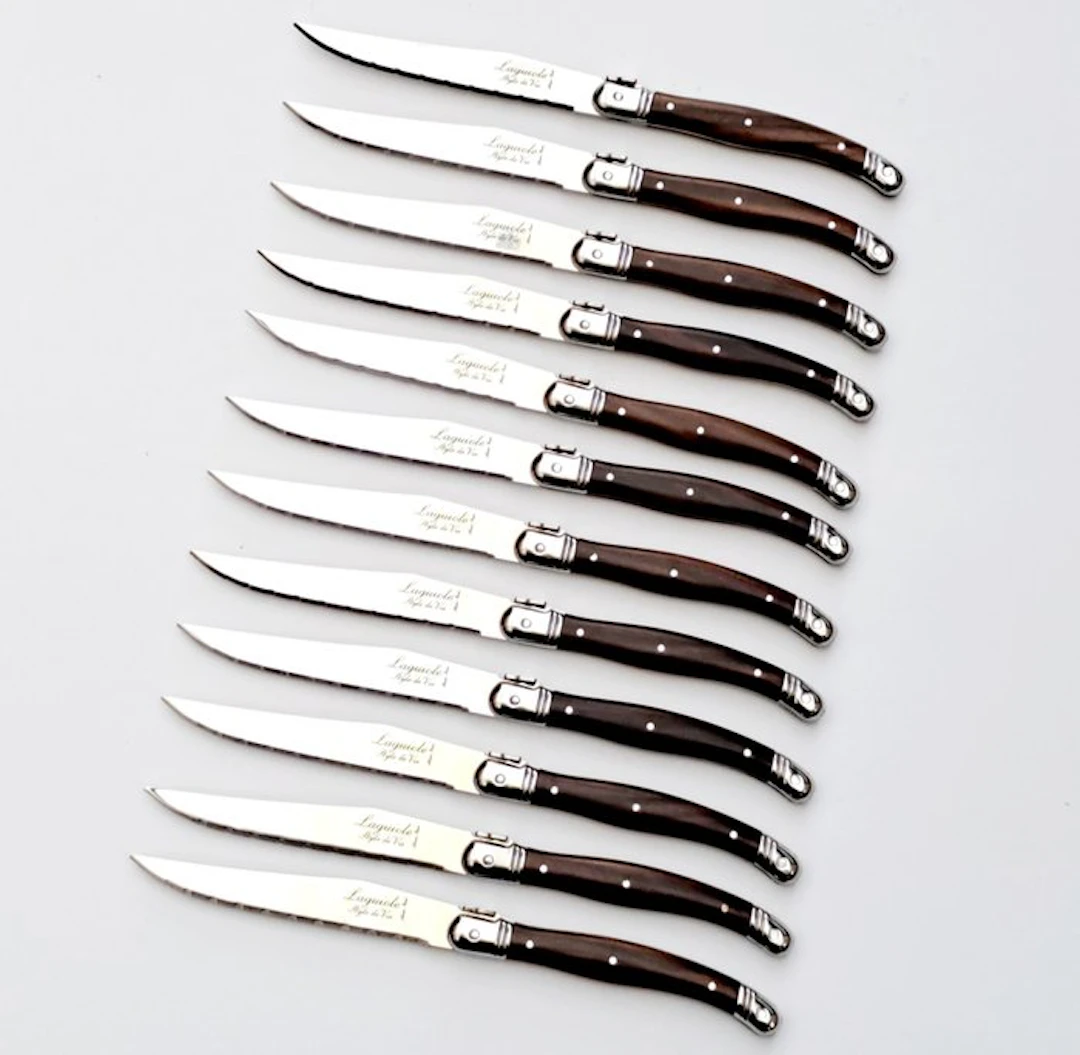 Laguiole - 12x Steak knives - Dark Brown - incl