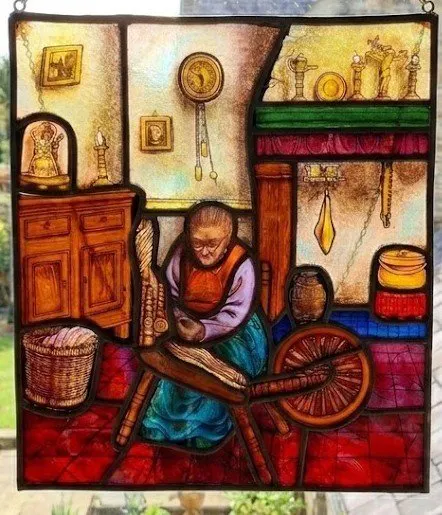 Stained glass window - Frans Van Vlodrop - 1960-1970 - The Spinster