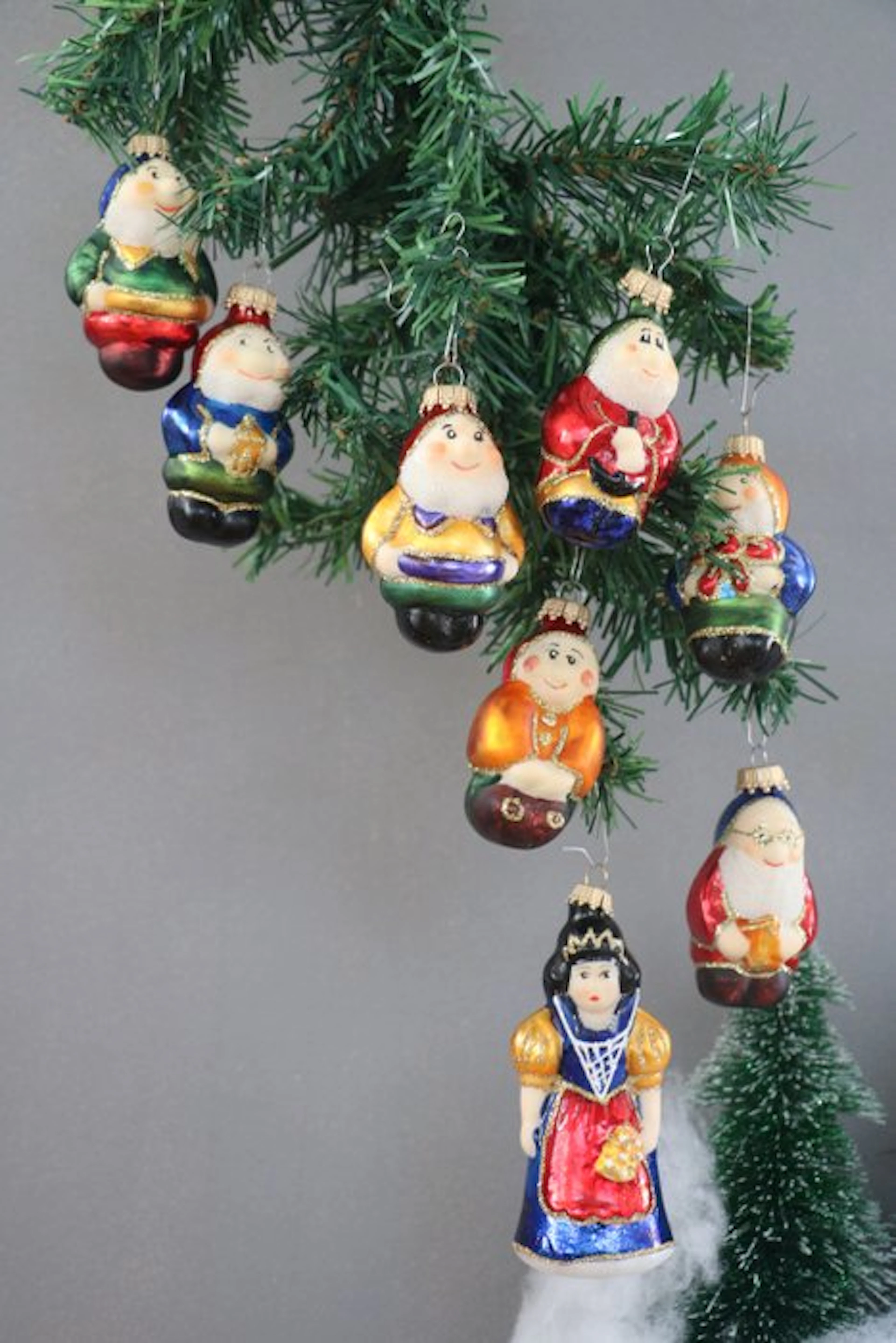 Christmas baubles Krebs, Lauscha: Sneeuwwitje en de 7 dwergen (8) - Glass