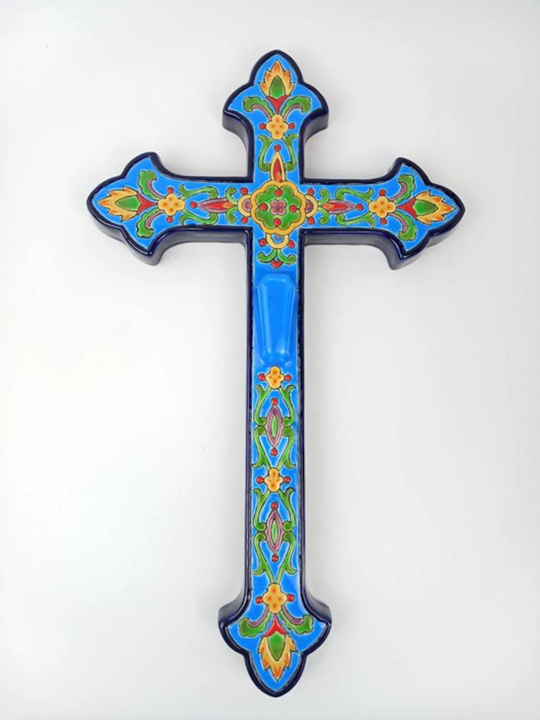 Art Deco Cross - Earthenware - 1930-1940 - Longwy - 42 cm