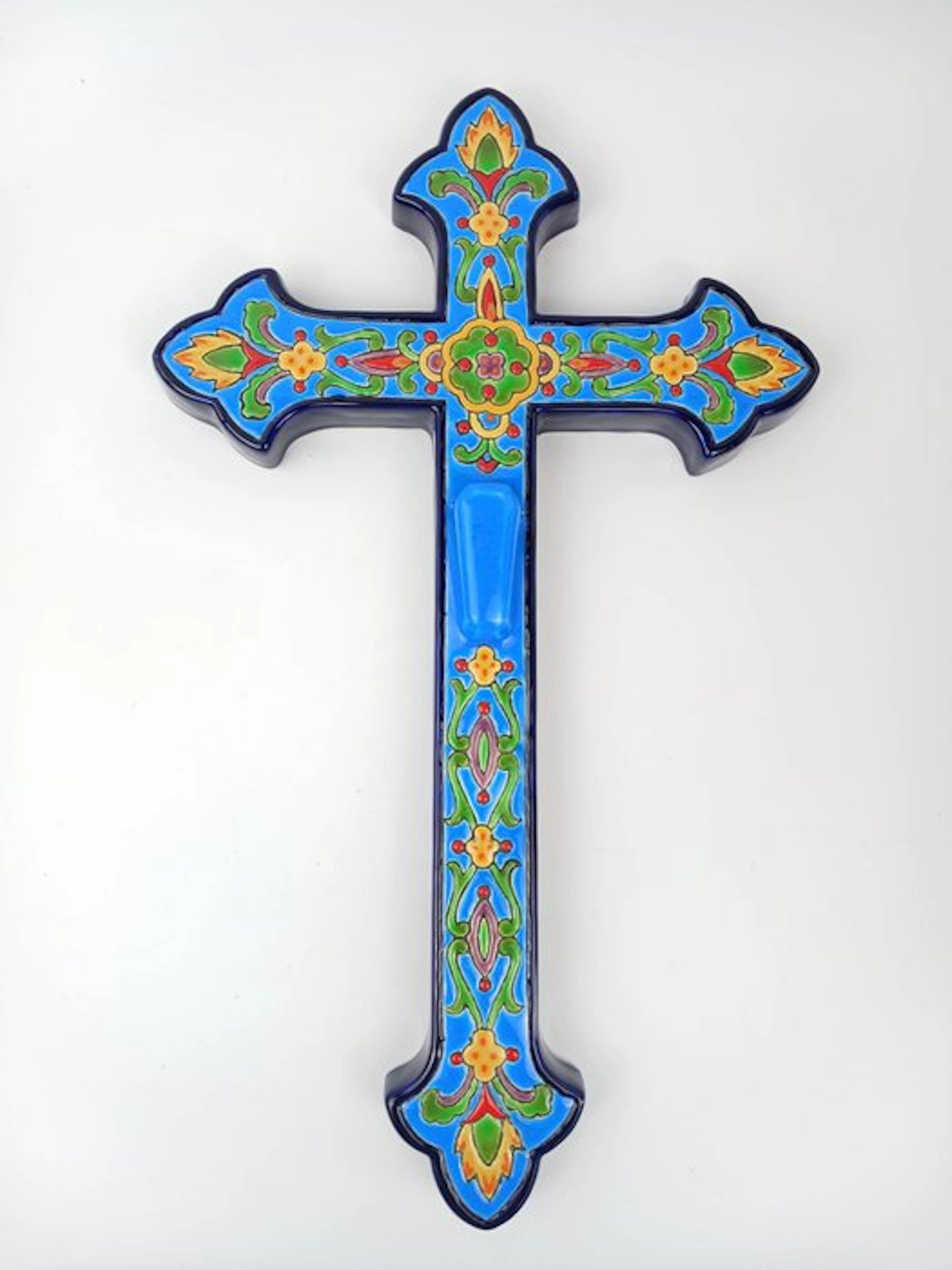 Art Deco Cross - Earthenware - 1930-1940 - Longwy - 42 cm