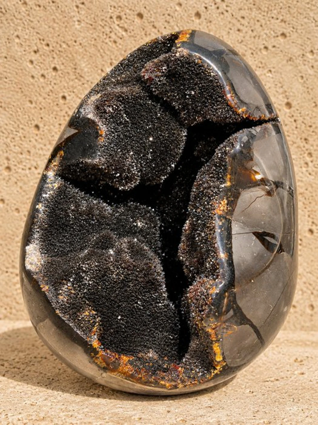"Dragon Egg" – Large Septaria with Natural Crystal Druse...