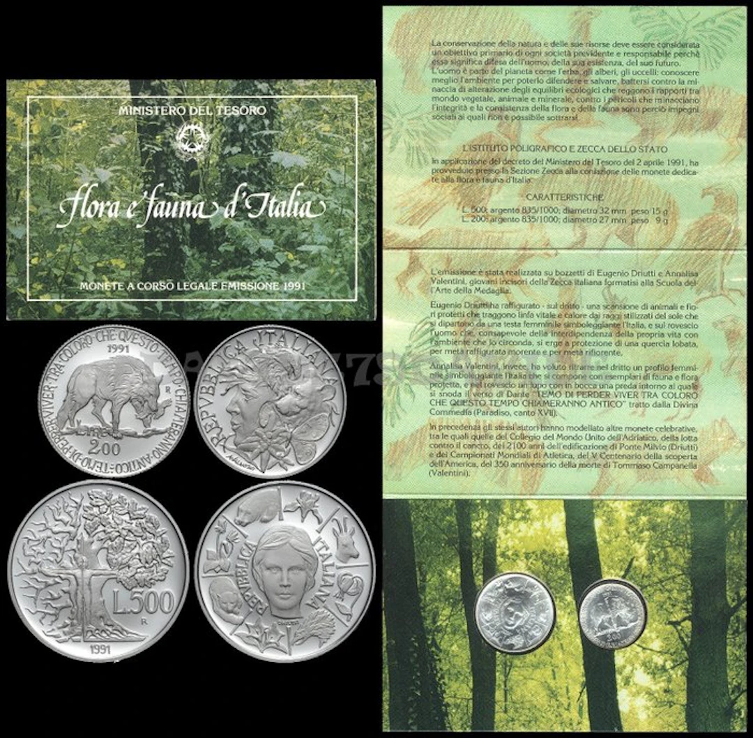 Italy. Dittico 1991 "Flora e Fauna d'Italia " (No reserve price)
