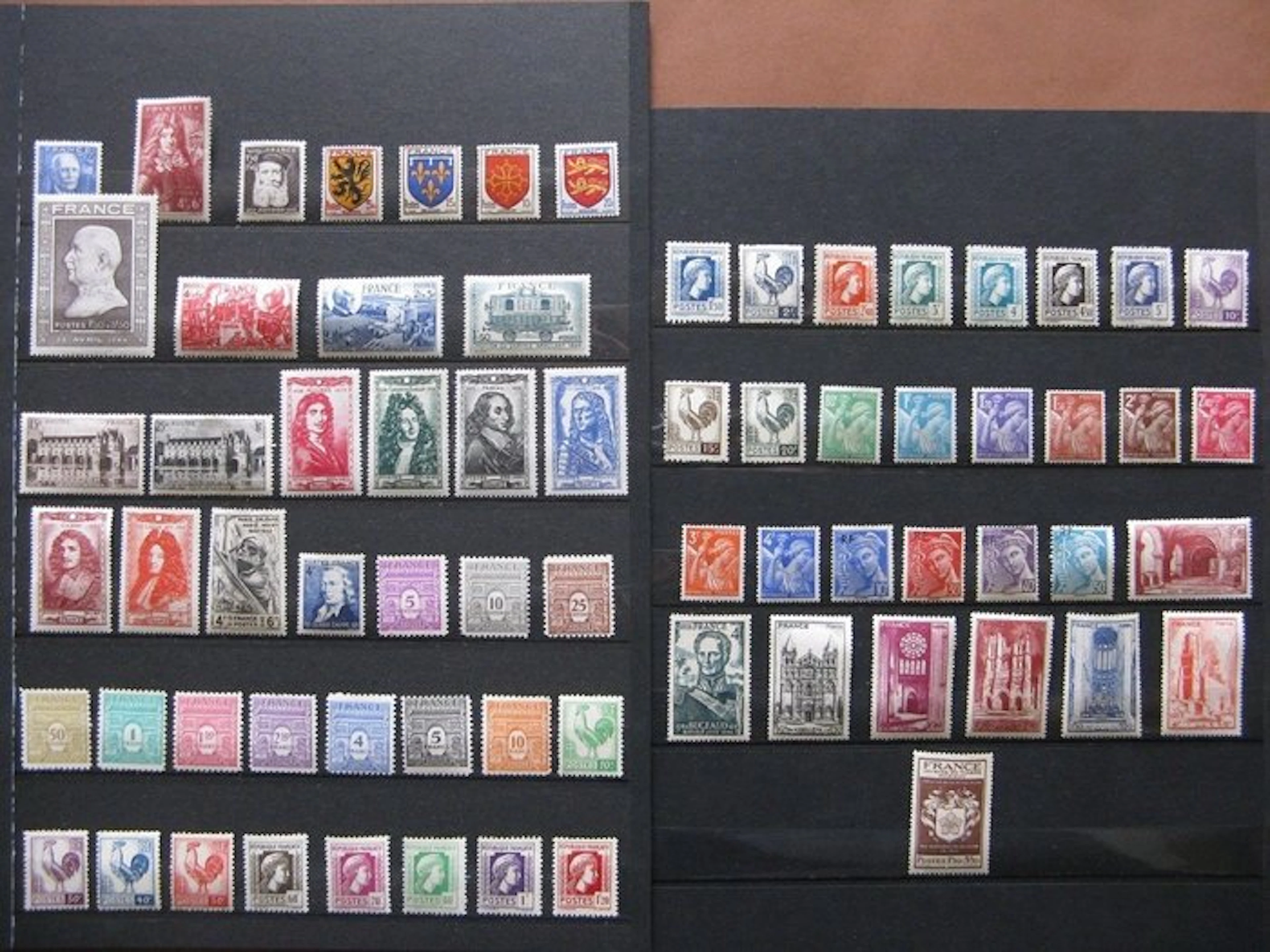 France 1944/1949 - Lot of 6 consecutive complete years
