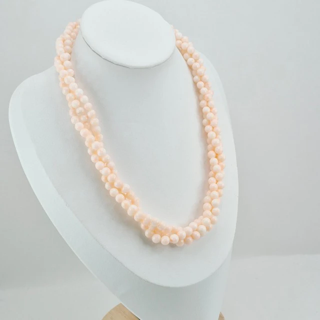 Silver Necklace - Pink Coral