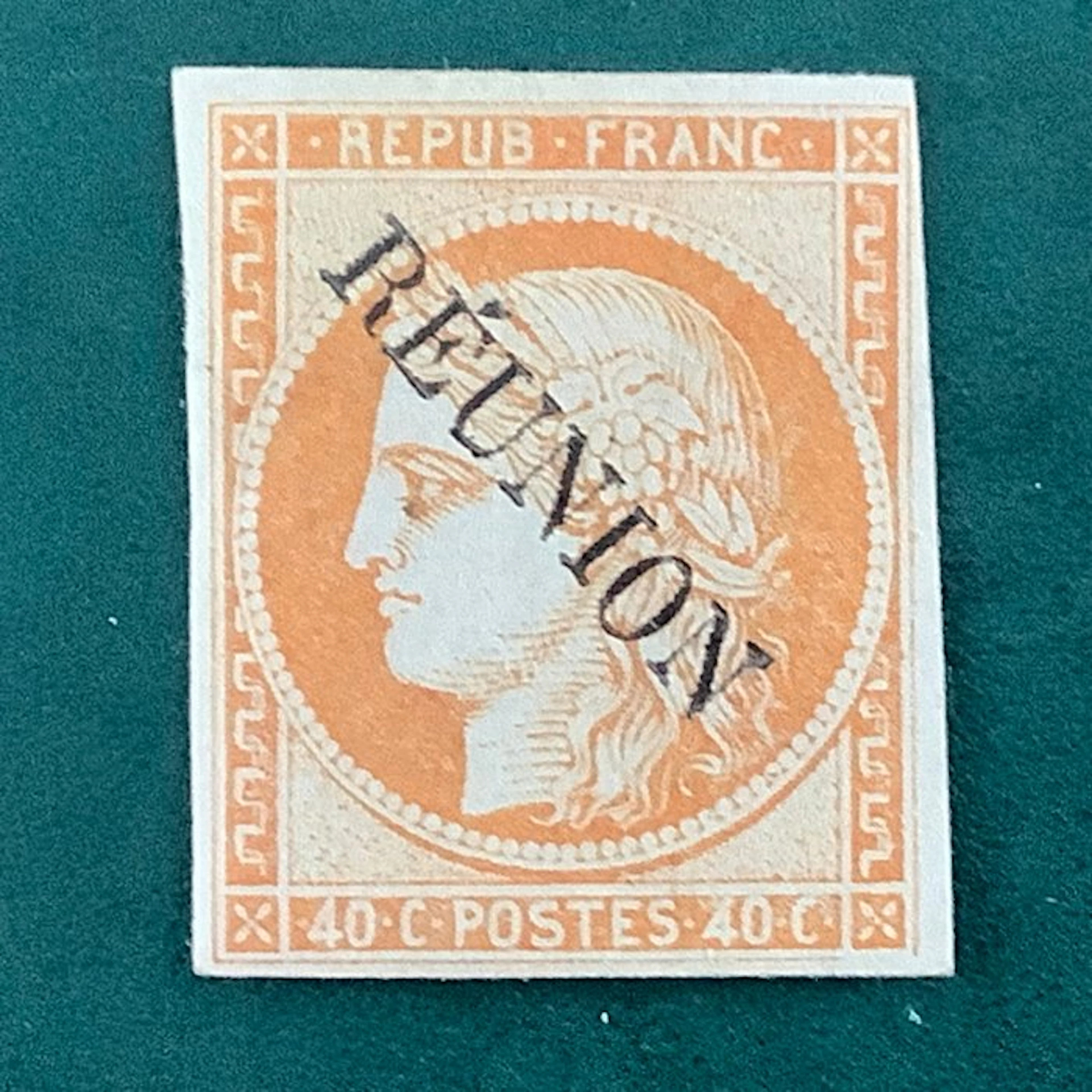 Réunion 1891 - 40 cent Ceres with overprint, approved, Dartelle -