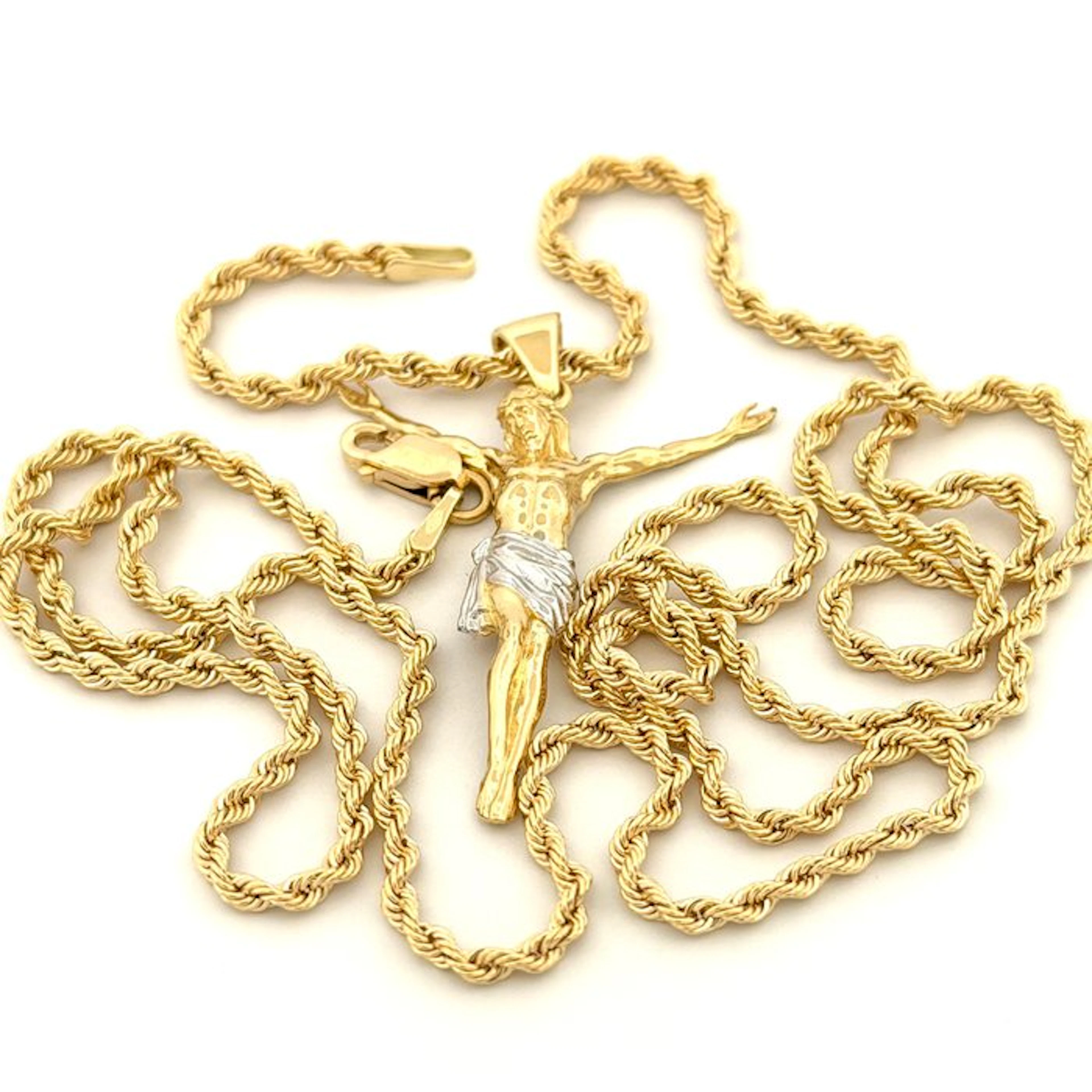 No reserve price - Necklace - 18 kt. Yellow gold - Christ - 60 cm