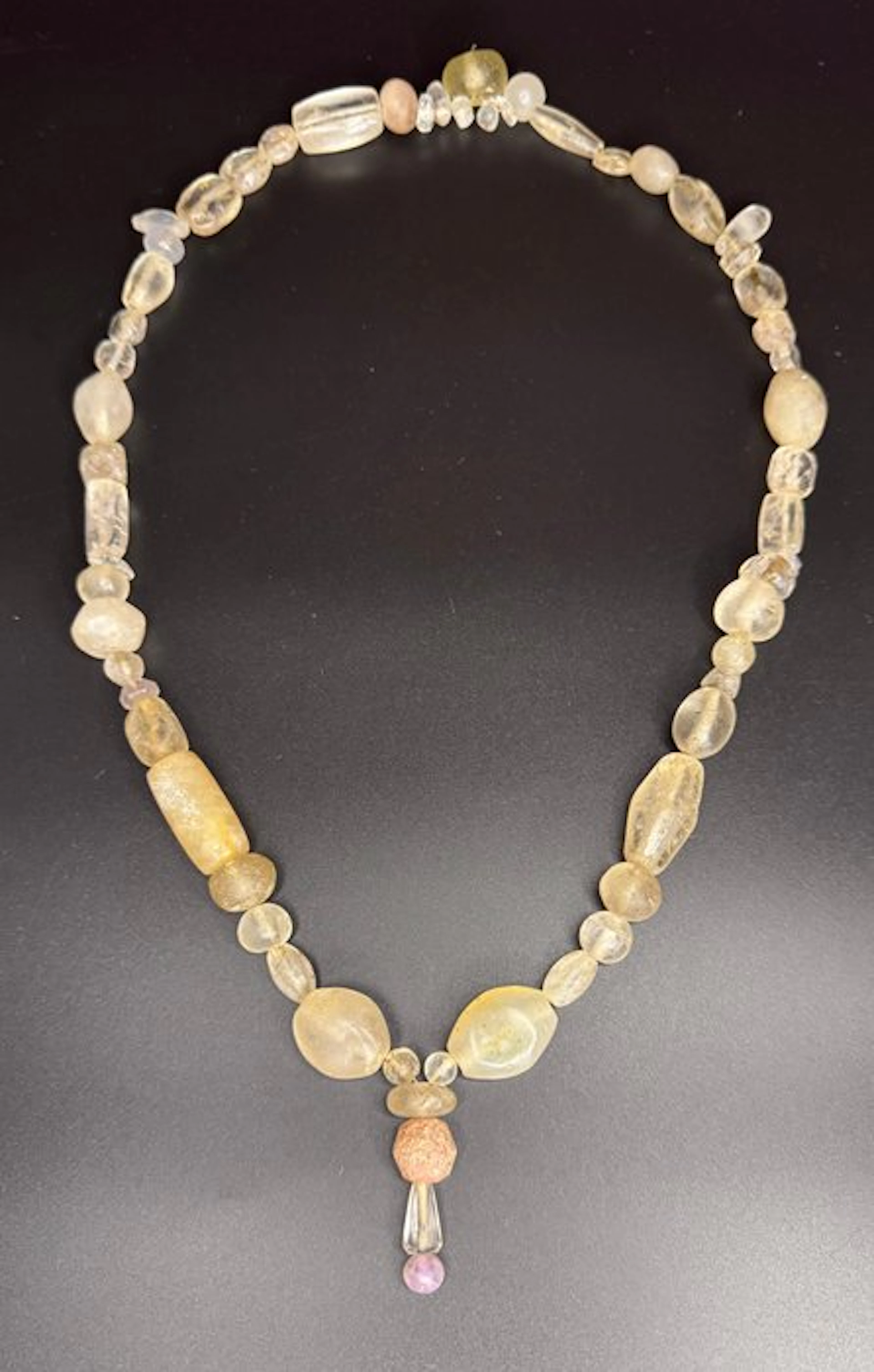 Ancient Greek, Hellenistic gemstone Necklace with pendant