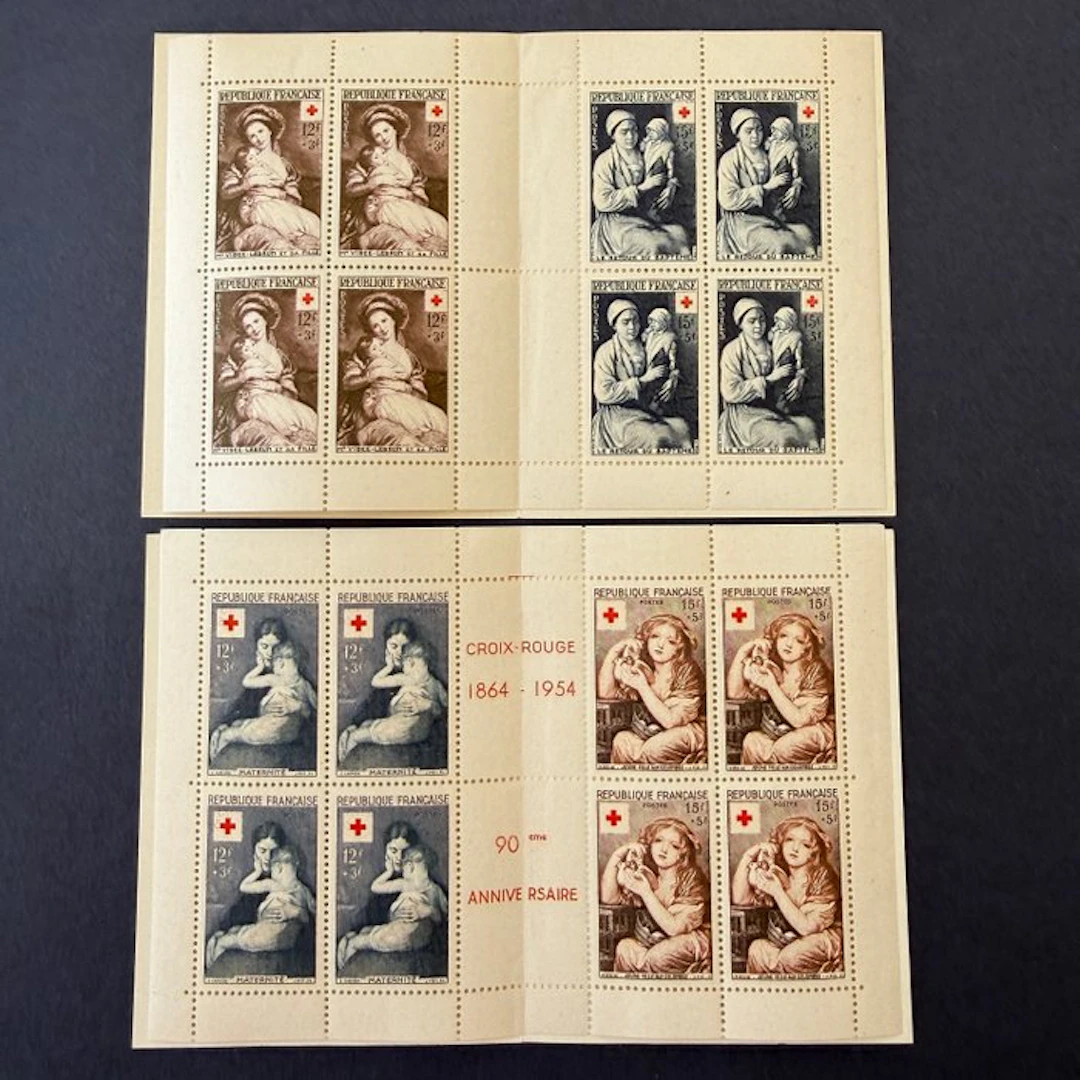 France - Red Cross booklets '1953 and 1954' in mint condition ** without hinge