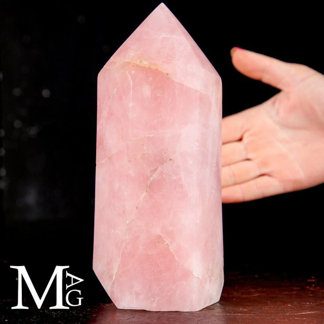 Rose Quartz Point – Heart Energy Radiating Subtle...