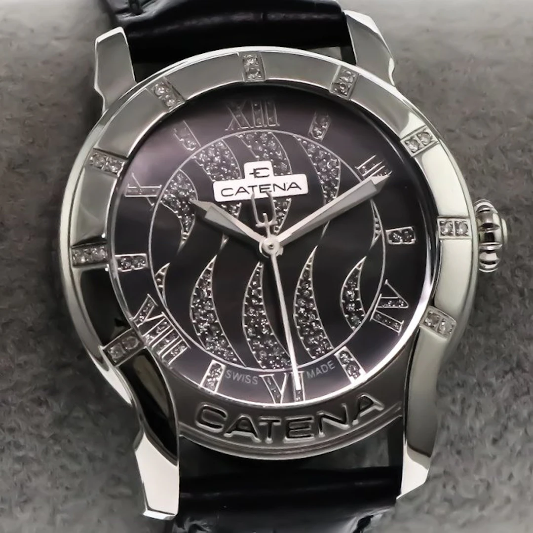 Catena - Diamond Swiss Made Watch - B913QNR11 - Black...