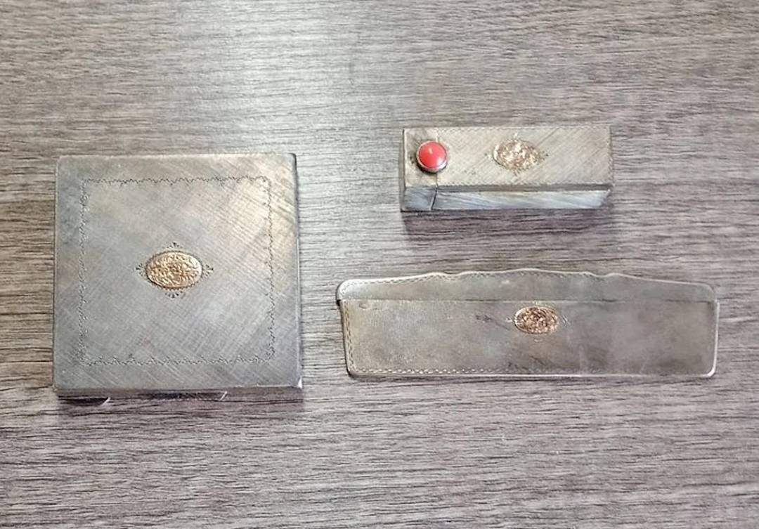Set of cosmetic accessories (3) - .800 silver