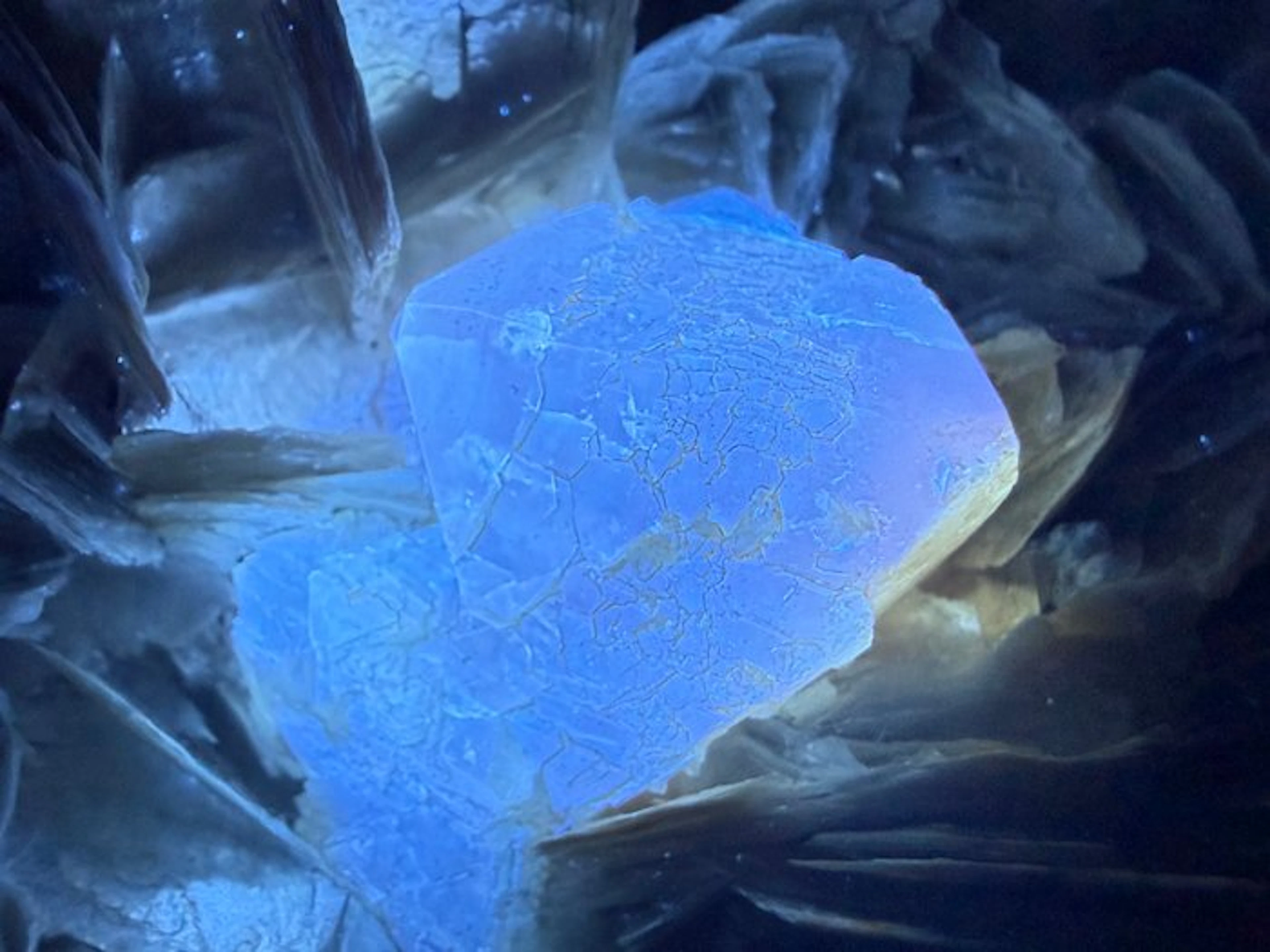 Stunning and perfect scheelite on muscovite