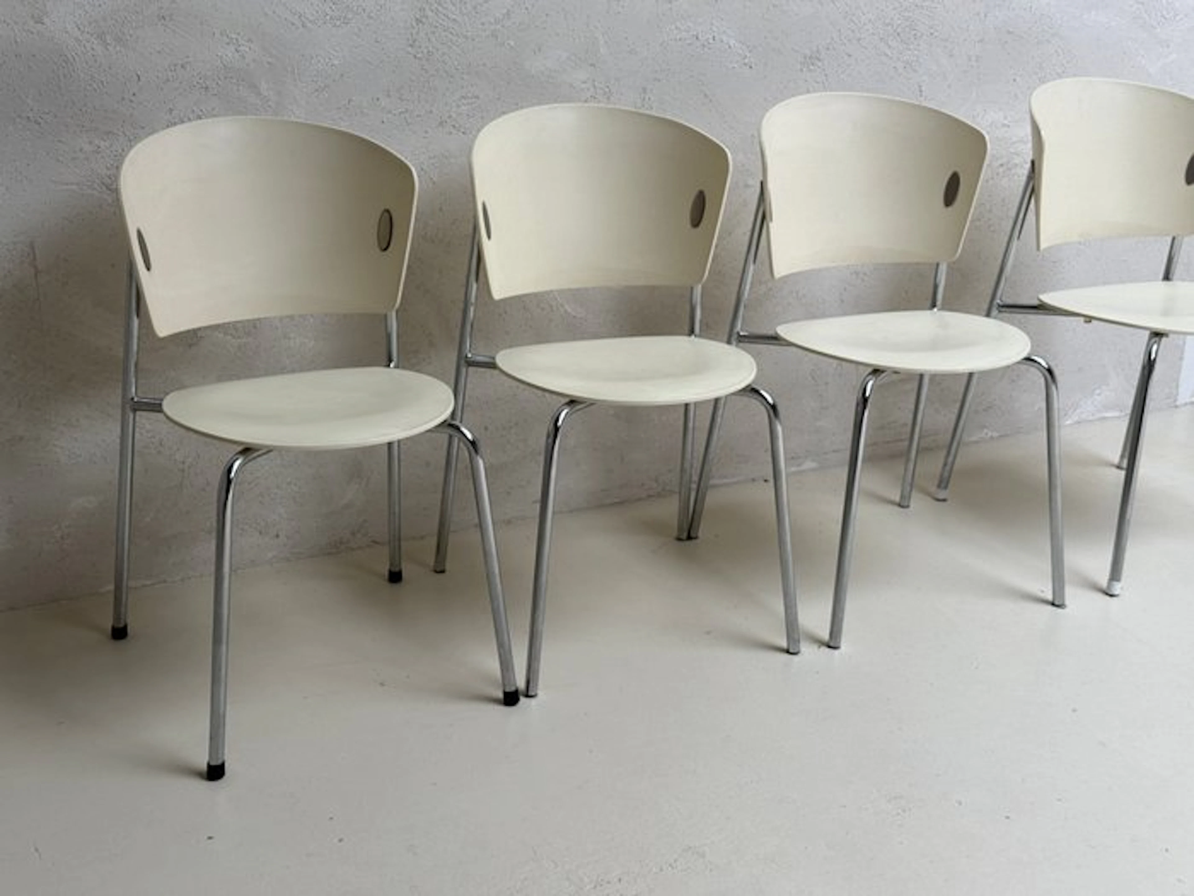 Dining room chair (4) - Chrome - "GIO" Bontempi