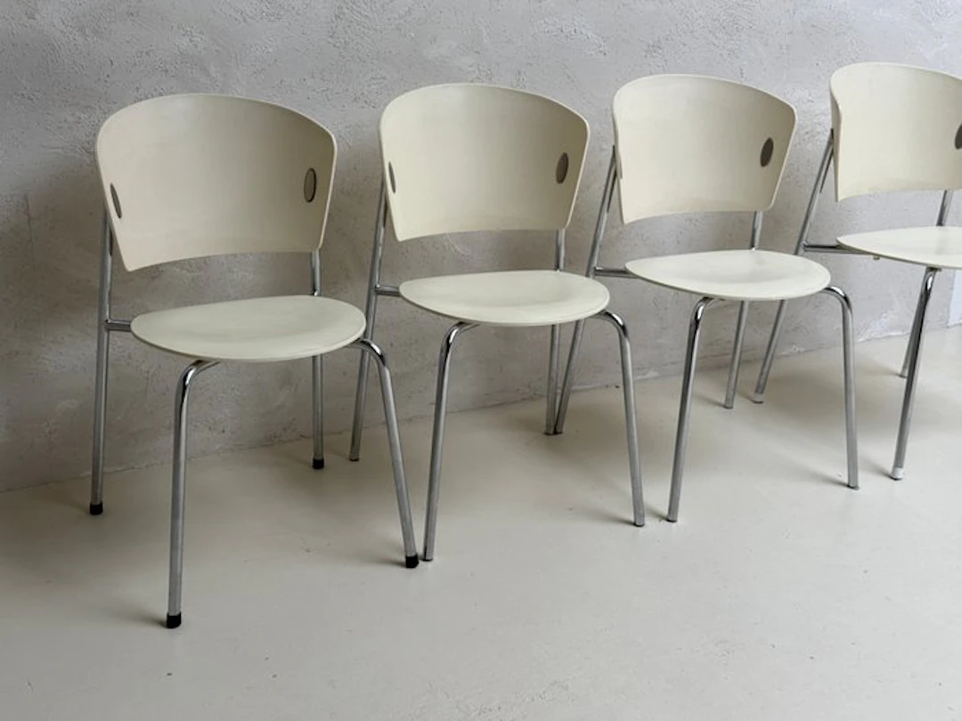 Dining room chair (4) - Chrome - "GIO" Bontempi