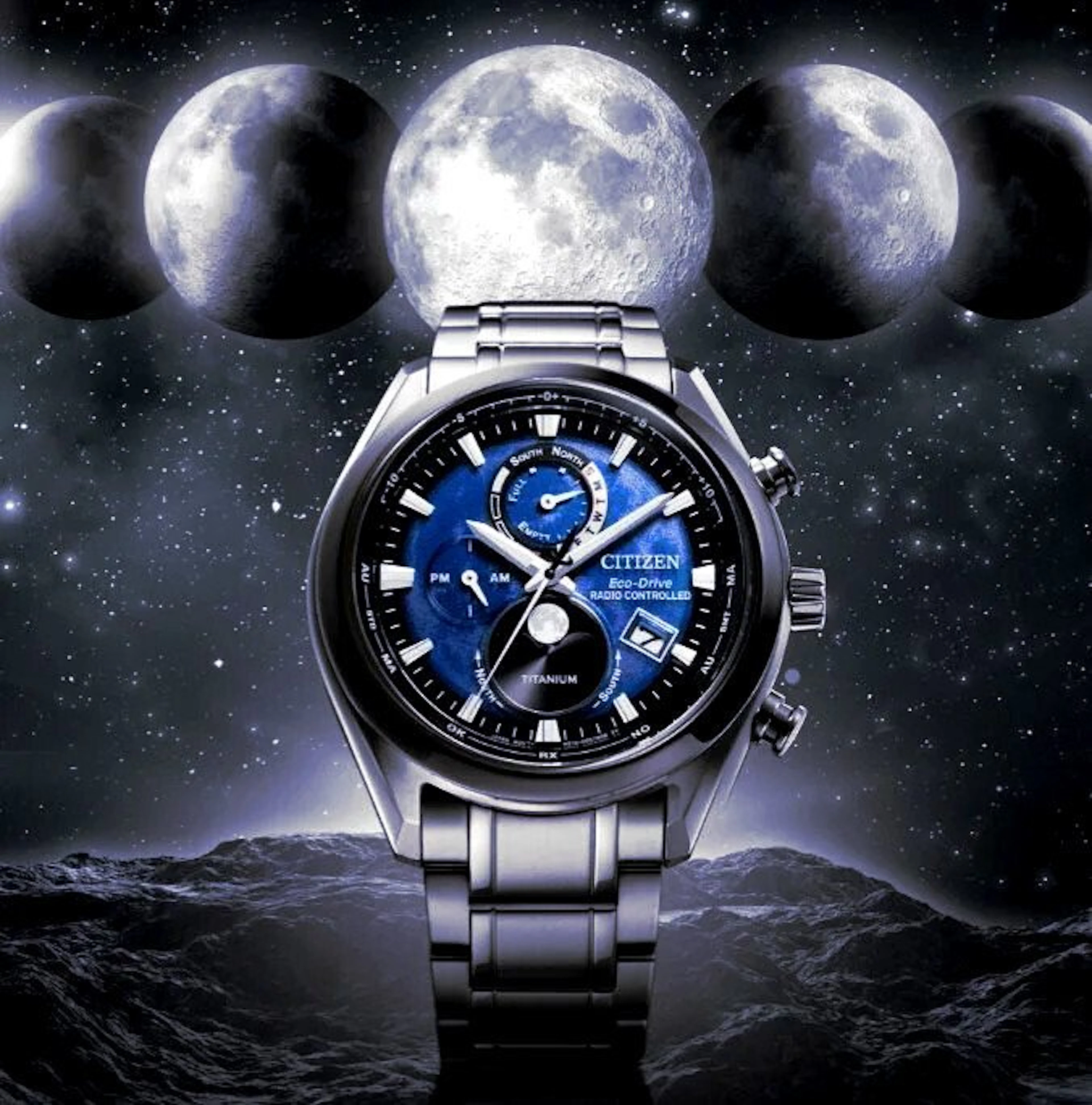 Citizen - Moonphase Tsuki Yomi - Radiocontrollato Titanio...