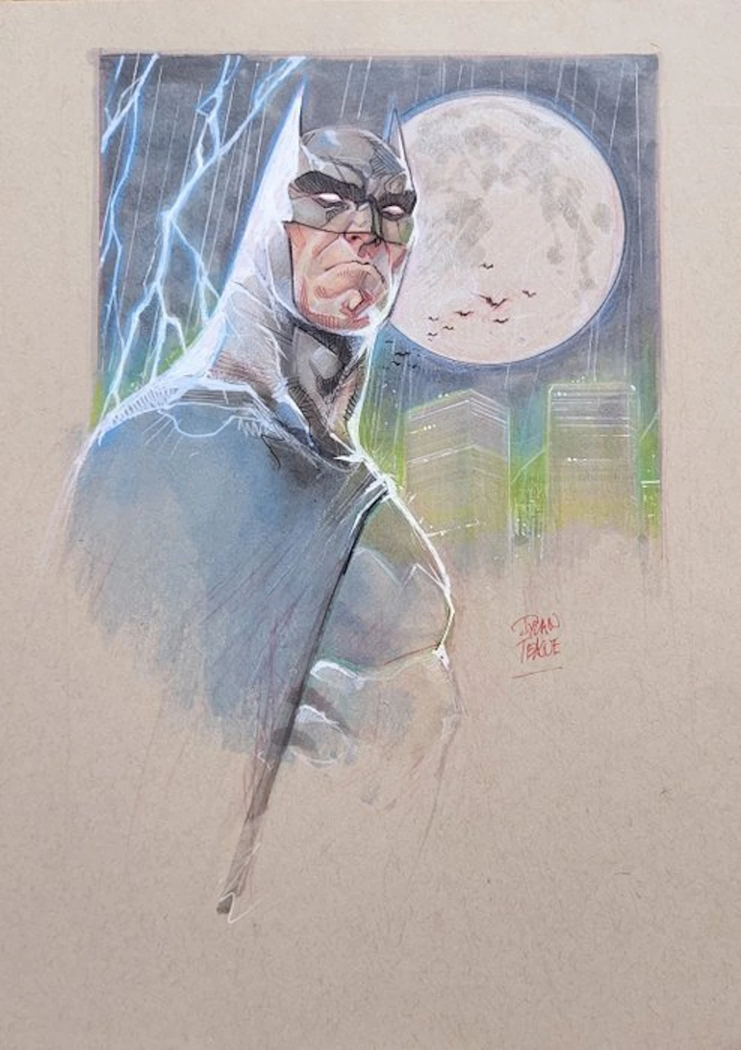 Dylan Teague - 1 Original colour drawing - Batman - 2018