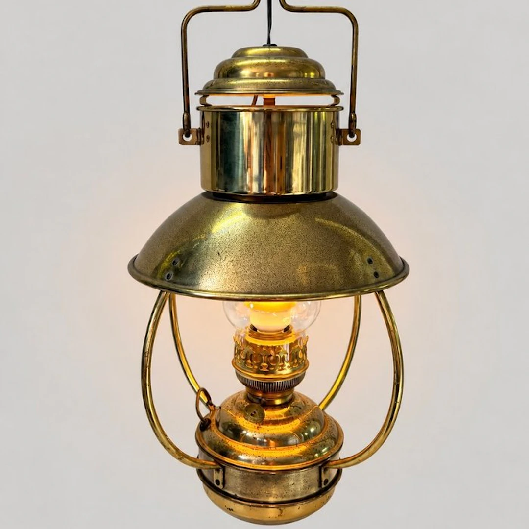 DHR Rotterdam - Hanging lamp - Nautical Trawler Lamp - Brass, Glass