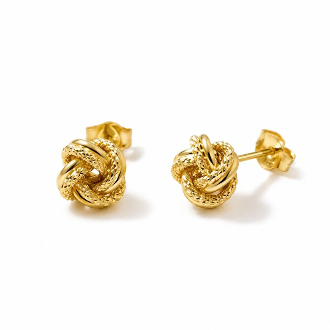 No reserve price - Earrings - 18 kt. Yellow gold - Knot earrings, 1.10 g