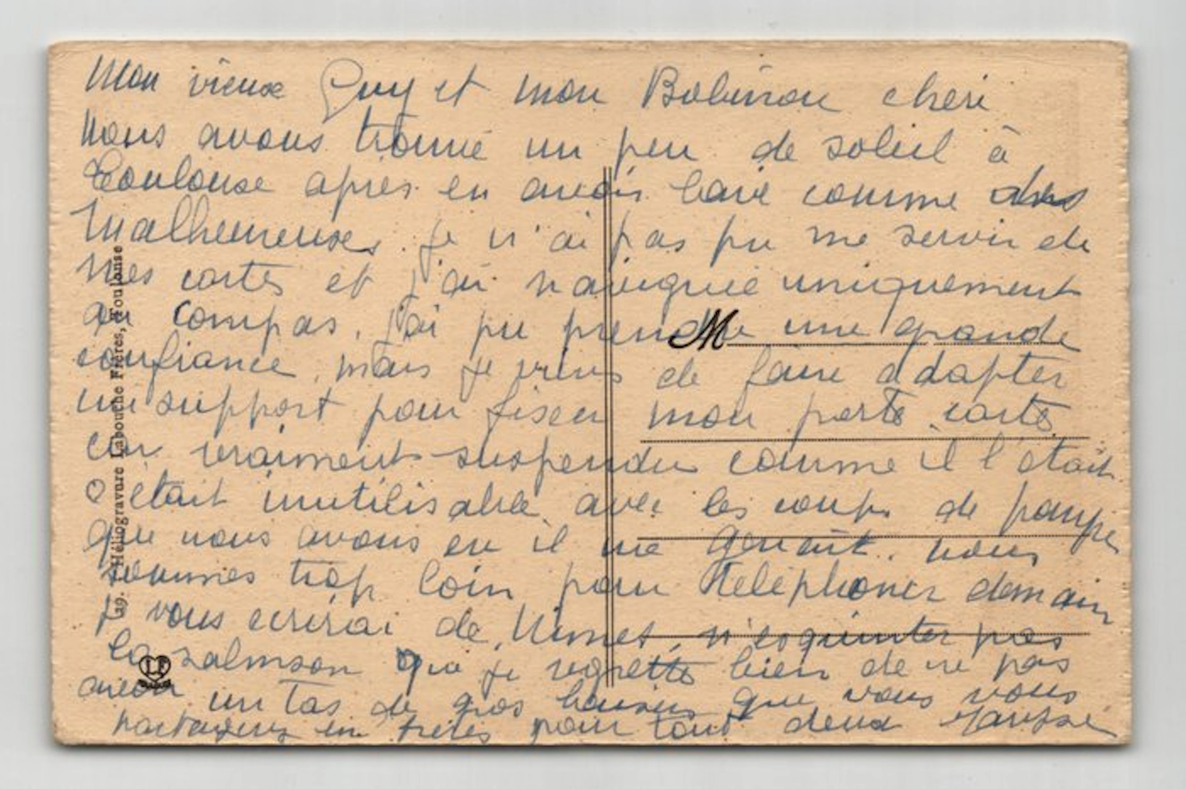 Maryse Bastié - Carte postale autographe signée à Guy Bart - Toulouse - 1925