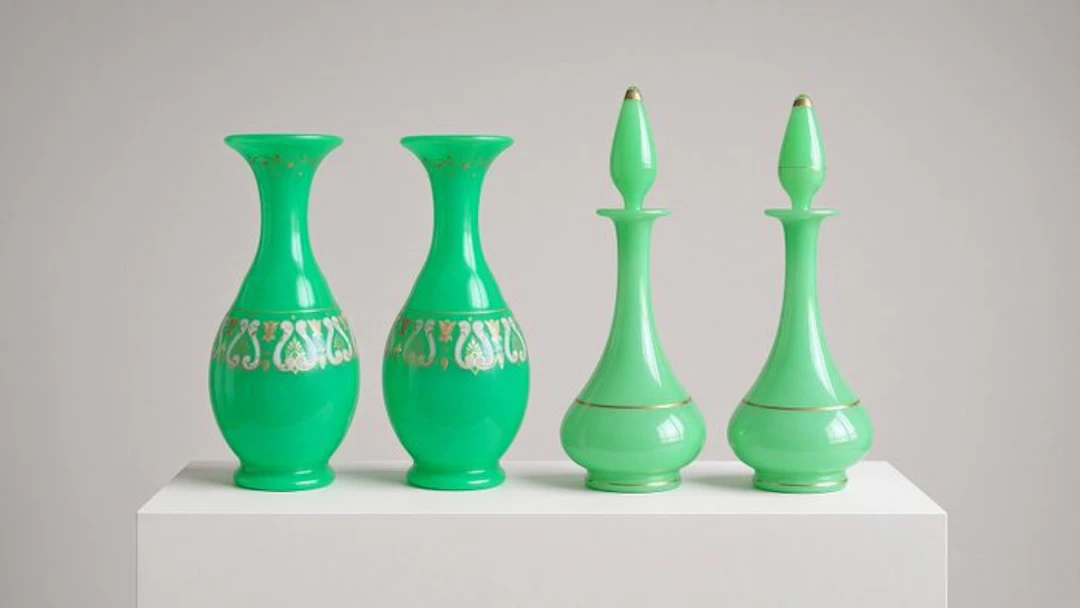 Vase (4) - A set of 4 French Portieux Vallerysthal Mint...