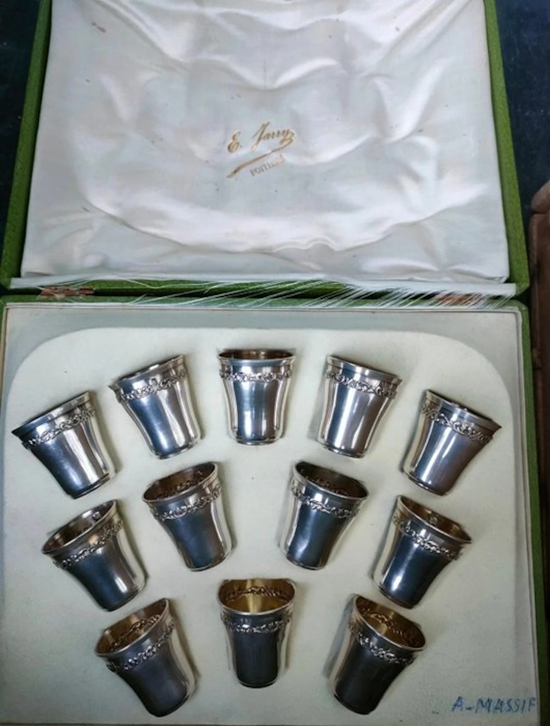 Liquor set (12) - Verres à liqueur/vodka - silver 950