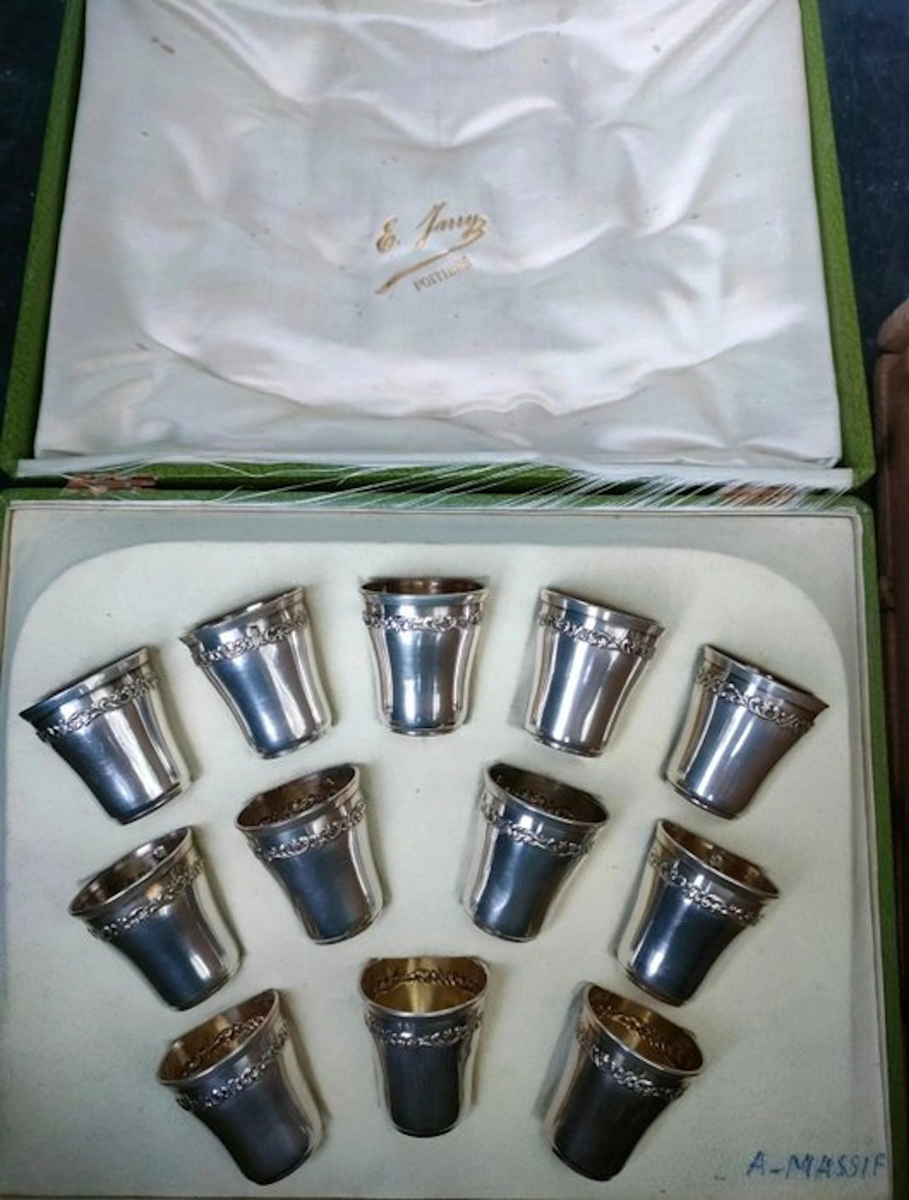 Liquor set (12) - Verres à liqueur/vodka - silver 950